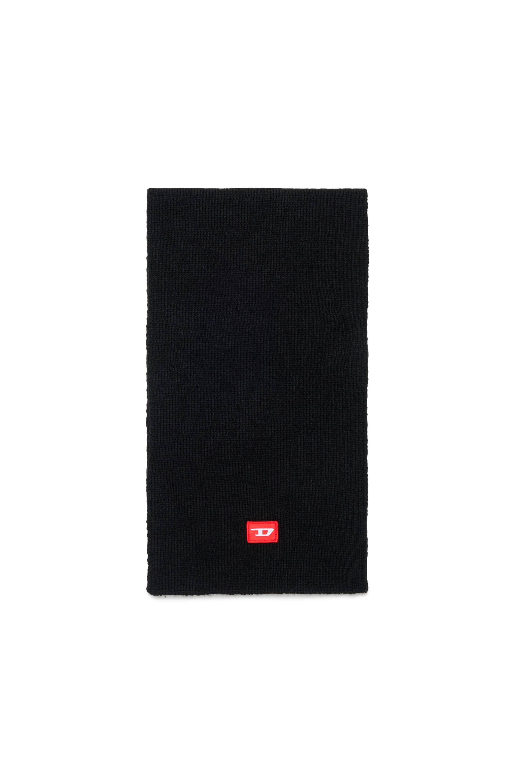 Diesel - RLOT, &Eacute;charpe en m&eacute;lange de laine avec patch logo D Mixte in Noir - 1