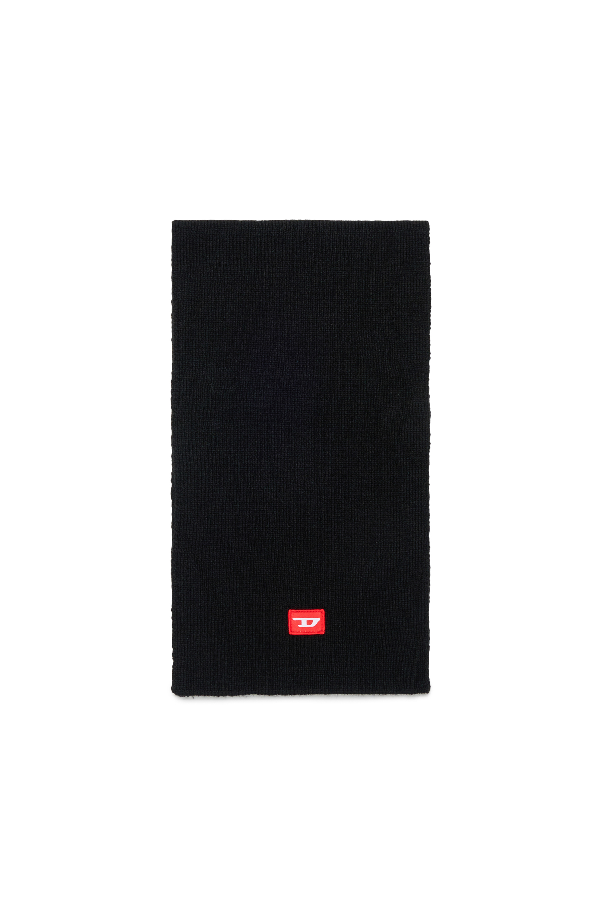 Diesel - RLOT, &Eacute;charpe en m&eacute;lange de laine avec patch logo D Mixte in Noir - 1