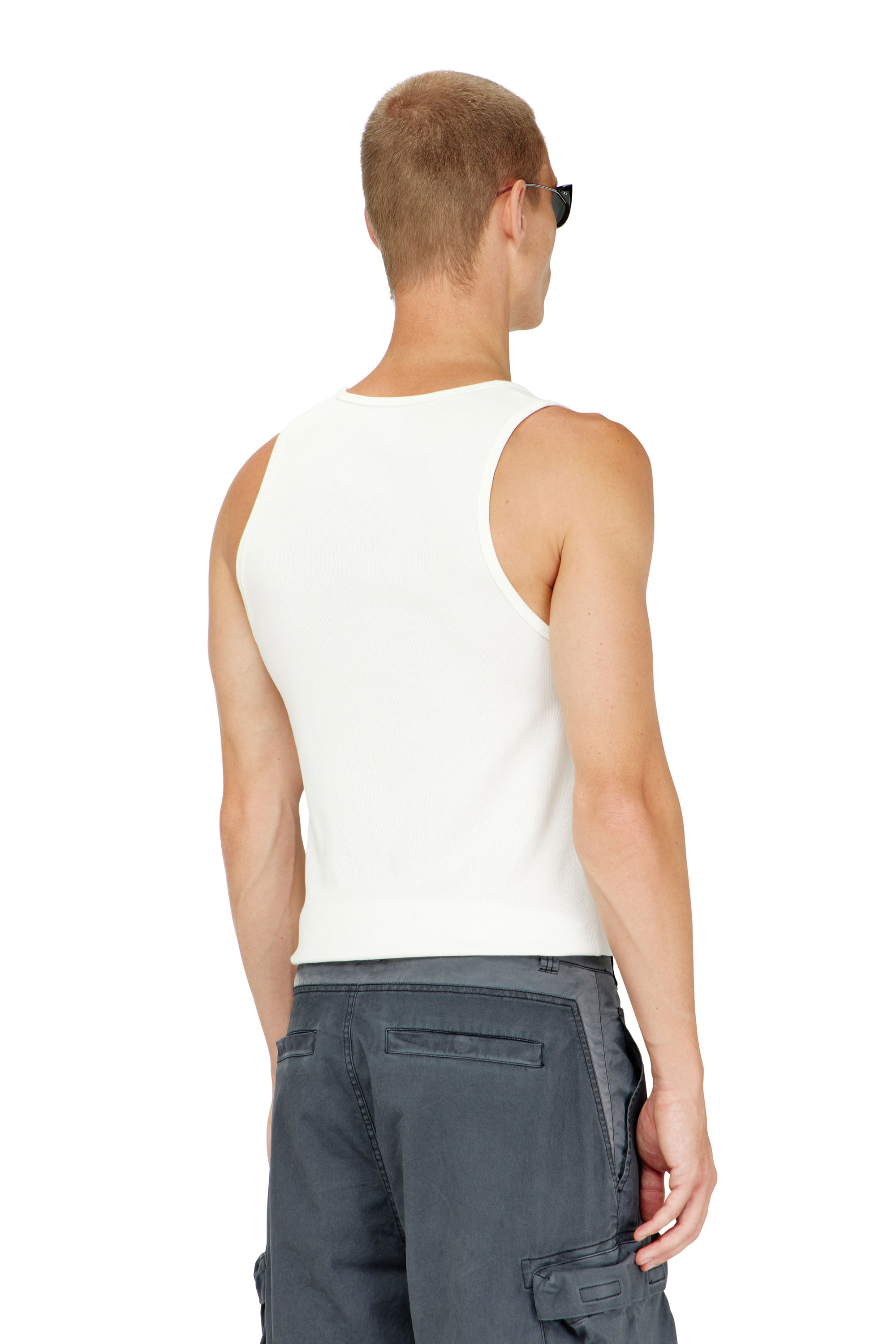 Diesel - T-LIFTY-IOD, Man's Cotton tank top with logo in White - 4