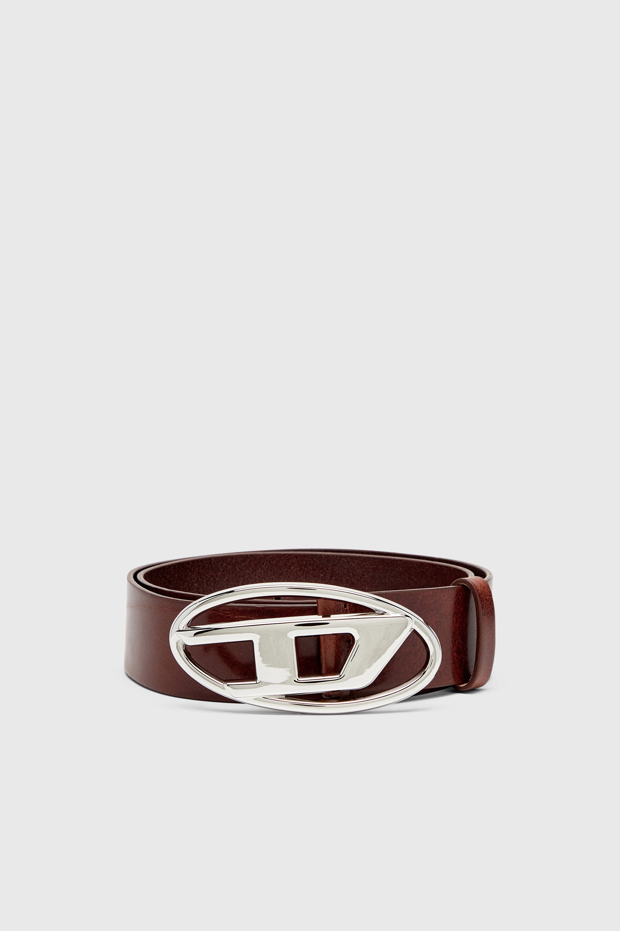 Diesel - B-1DR W, Ceinture 3.9 cm en cuir avec boucle &agrave; logo Oval D Femme in Marron - 1