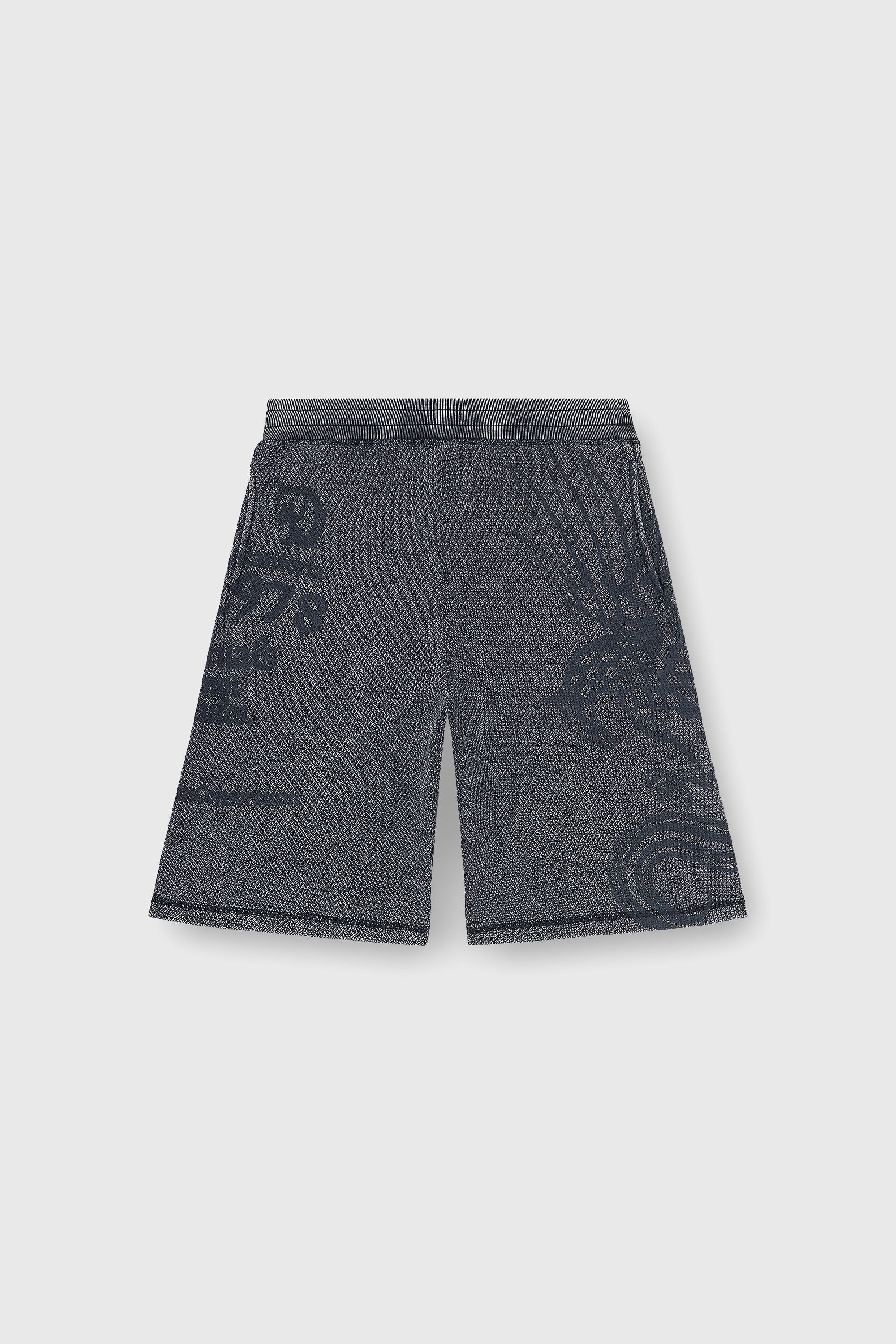 Diesel - P-ERRY, Short pants en coton mesh avec imprim&eacute;s Homme in Gris - 2