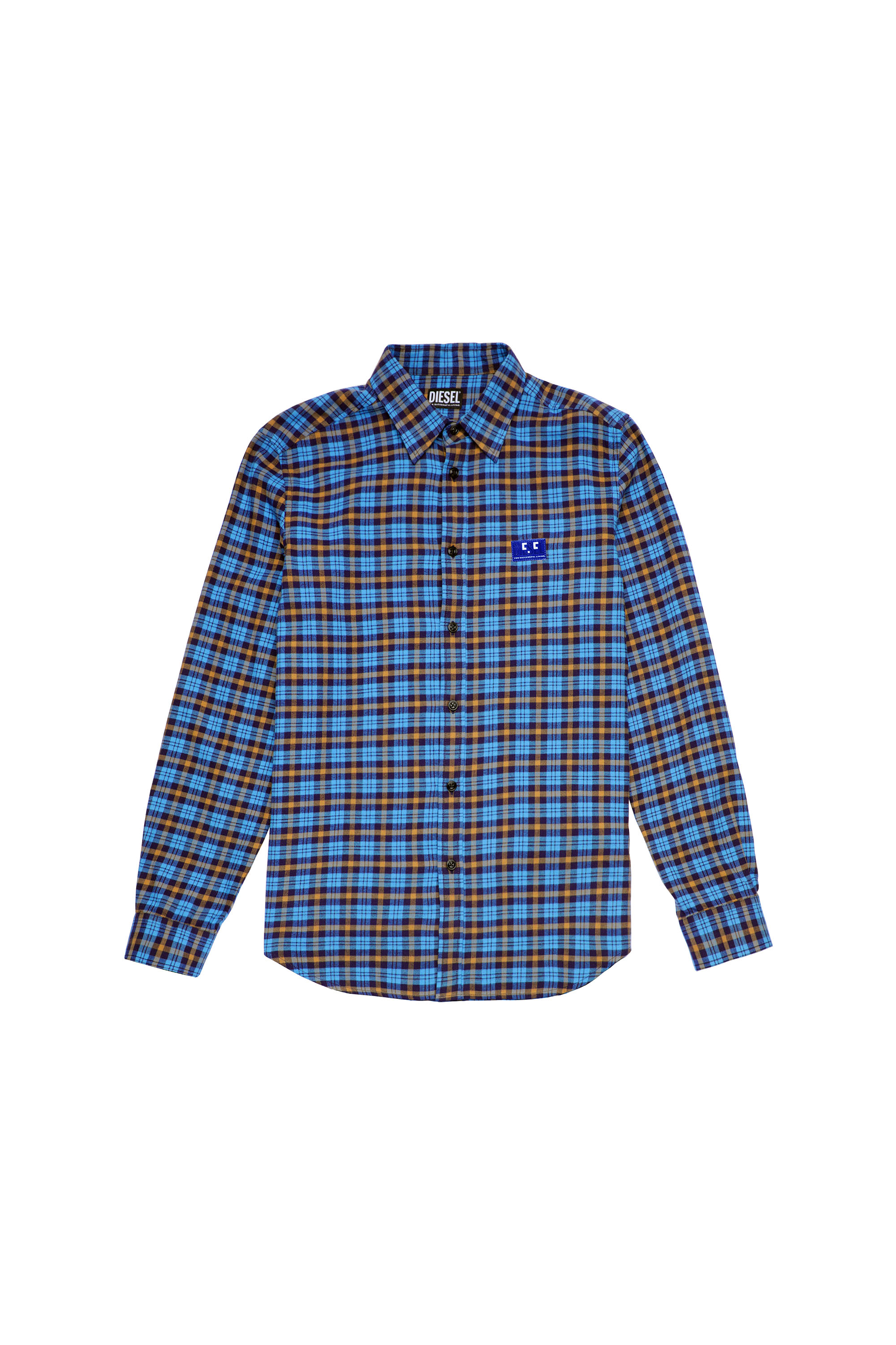 S-MOI-CHK-A, Bleu/Jaune - Chemises