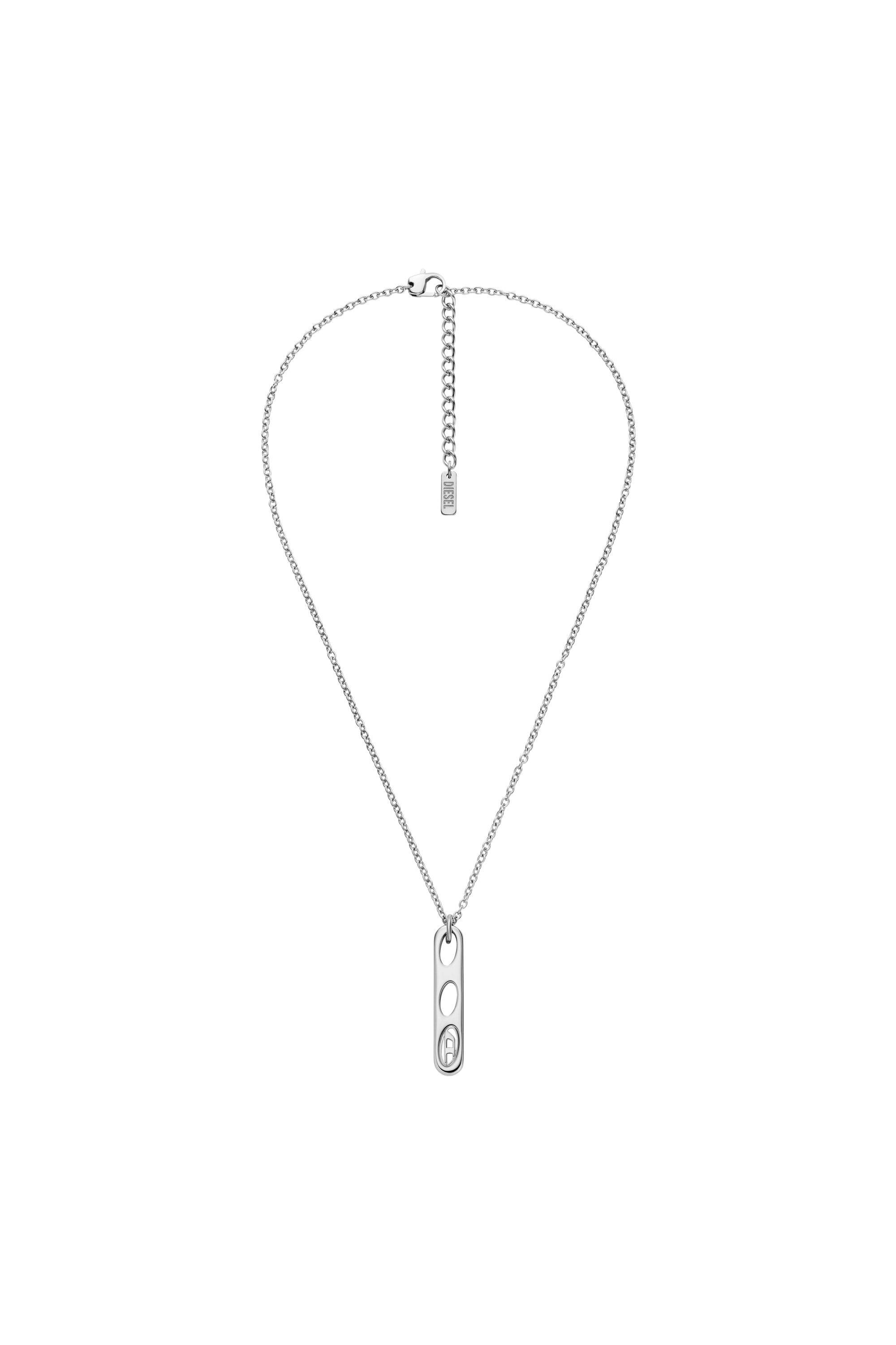 Diesel - DX166240 JEWELLERY, Collier pendentif en acier inoxydable Mixte in Gris argent&eacute; - 1