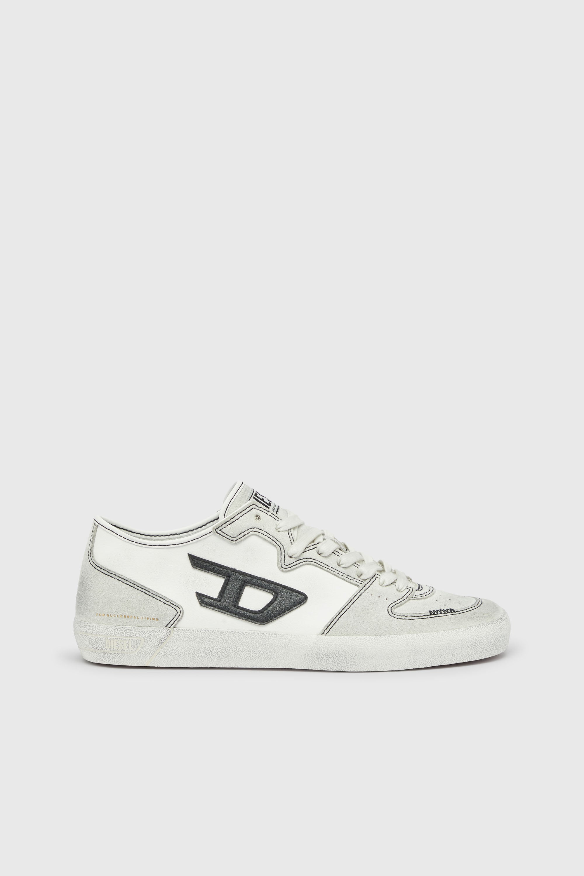Diesel - S-LEROJI D-2 LOW, S-Leroji - Sneakers &agrave; empi&egrave;cements avec logo D Homme in Blanc - 1