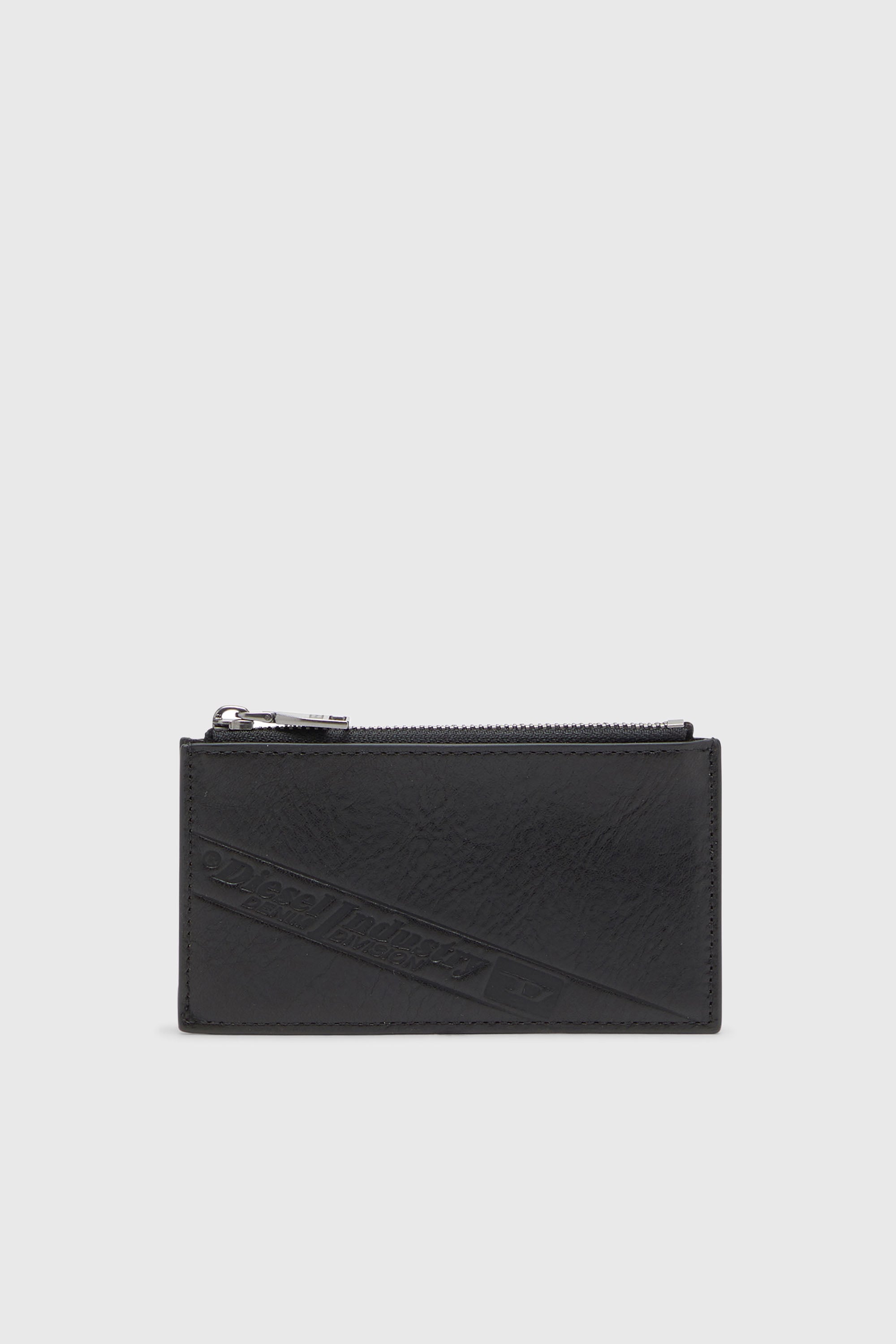 Diesel - FLAG-D CARD HOLDER III, Porte-cartes en cuir avec fermeture &eacute;clair Homme in Noir - 1