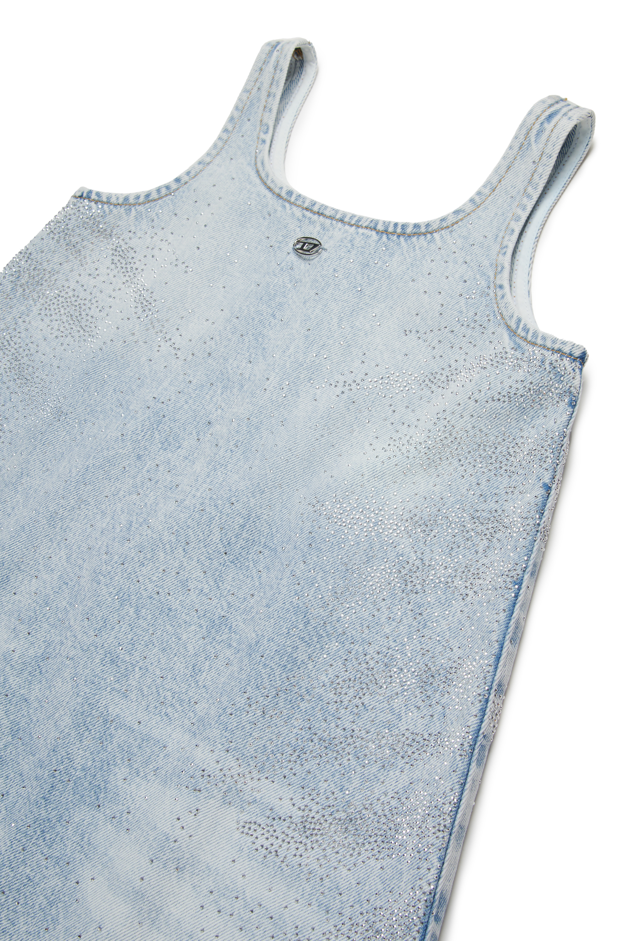 Diesel - DORY, Robe en denim avec micro-pierres Femme in Bleu - 3