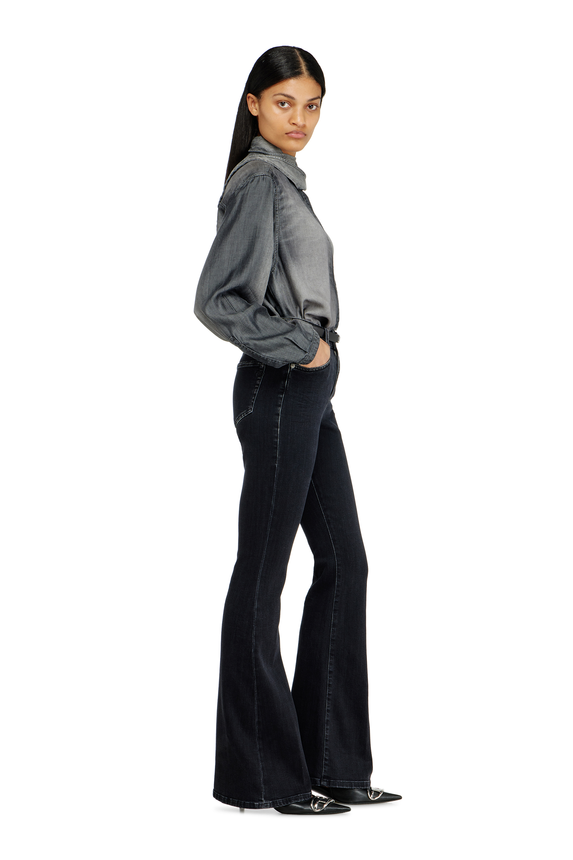 Diesel - Bootcut Jeans 1973 D-Partt 09P75 Femme, Noir/Gris fonc&eacute; - Image 2