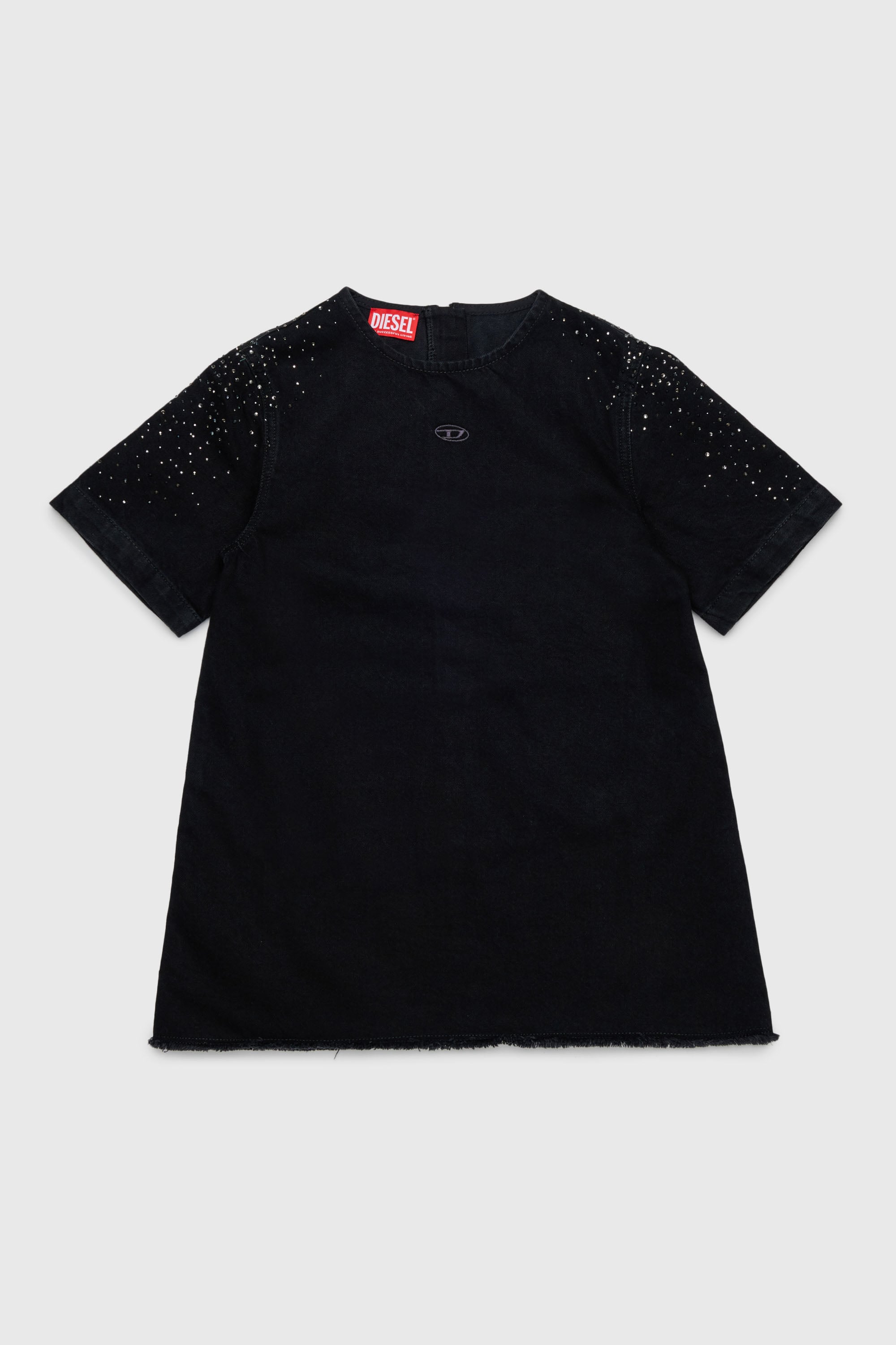 Diesel - DILBY, Robe t-shirt orn&eacute;e de strass Femme in Noir - 1