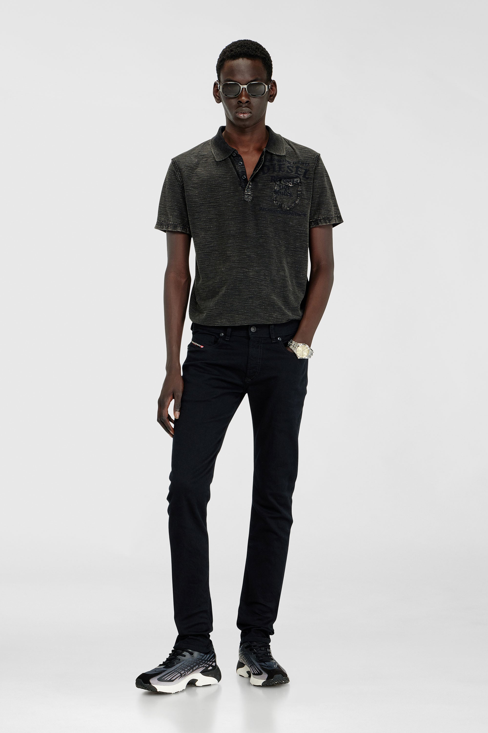 Diesel - Skinny Jeans 1979 Sleenker 09C51 Homme, Noir/Gris fonc&eacute; - Image 1