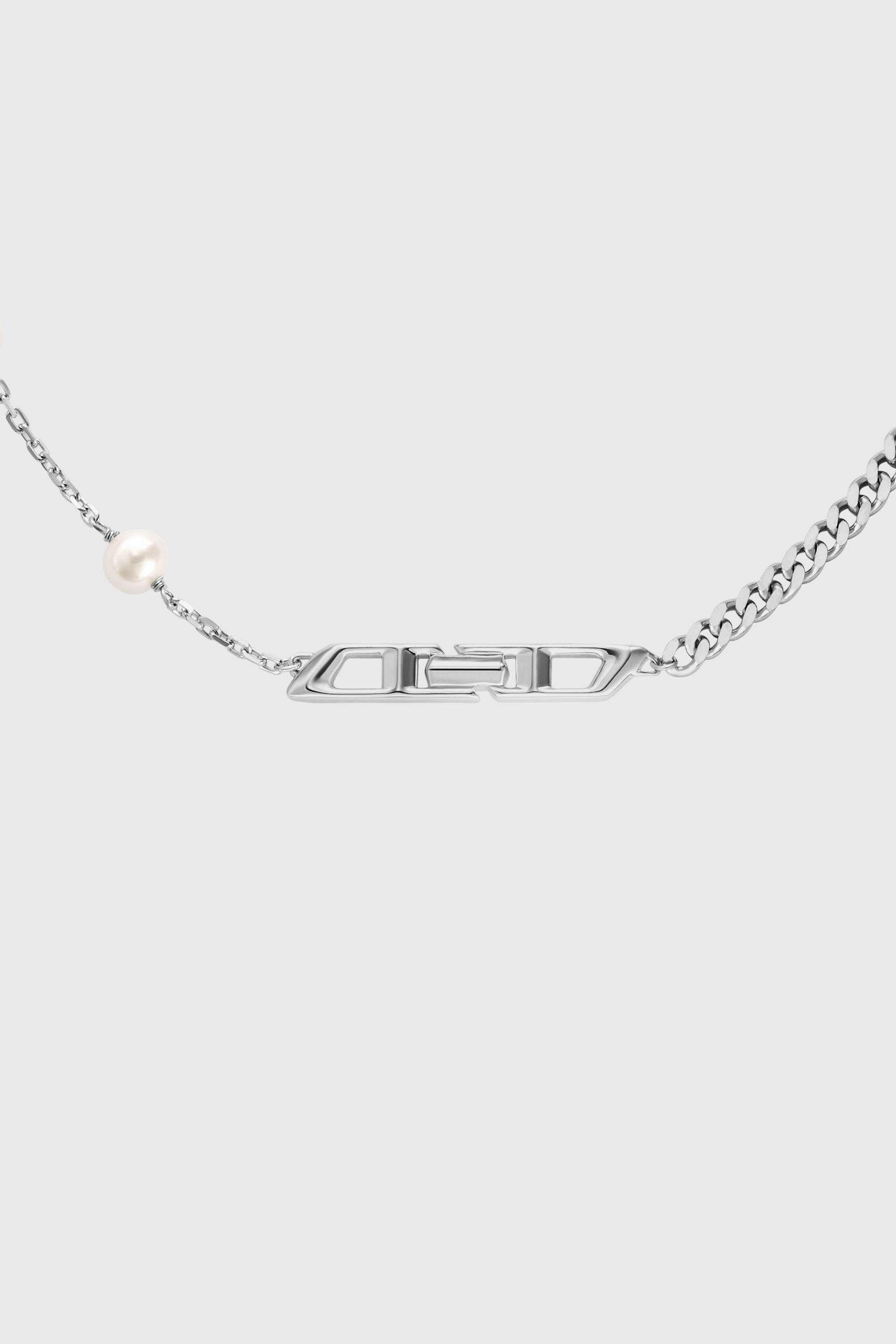 Diesel - DL1373040, Collier cha&icirc;ne en argent sterling et perles Mixte in Gris argent&eacute; - 2