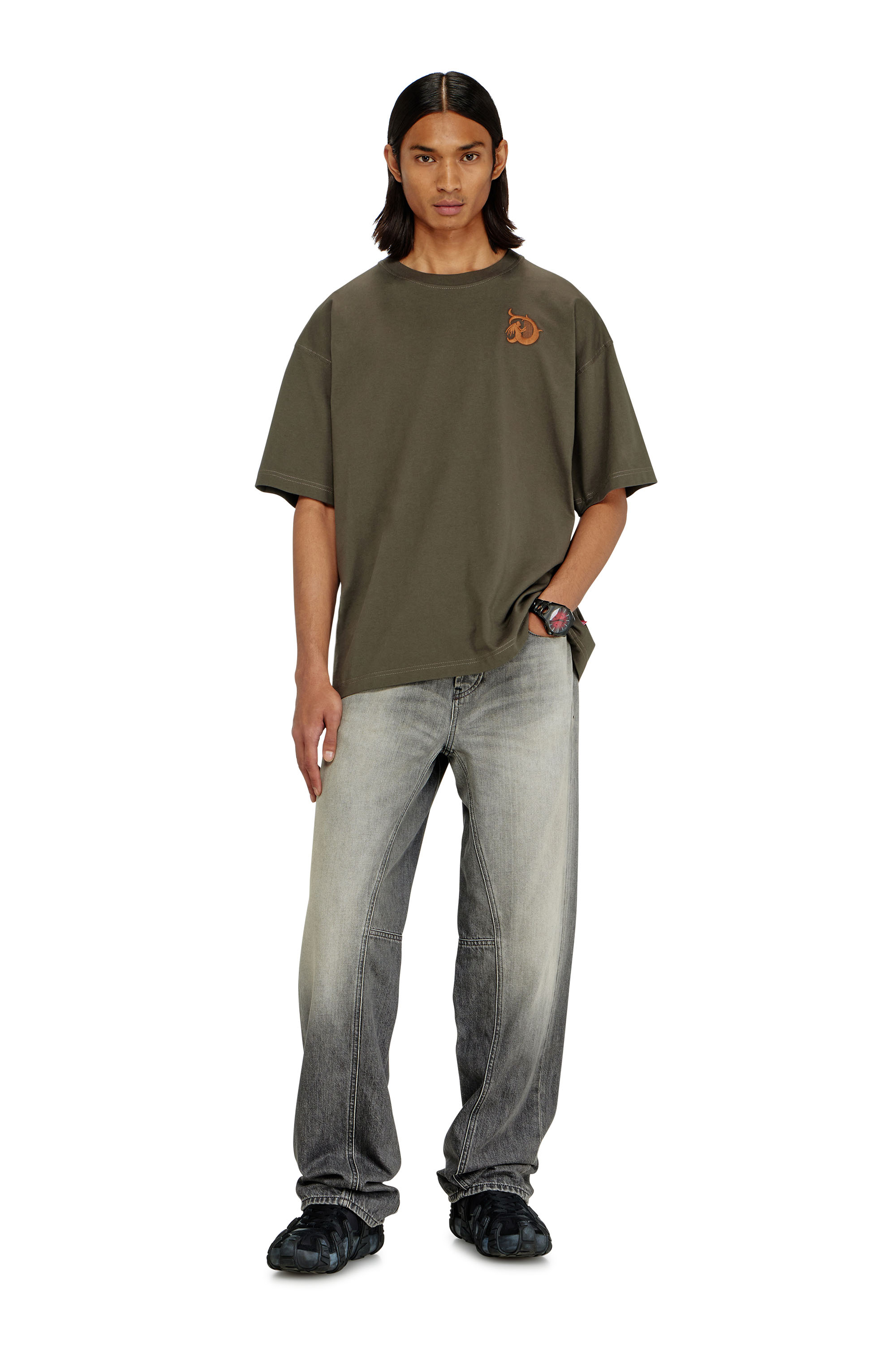 Diesel - T-BOXT-AA11, T-shirt en jersey avec imprim&eacute; floqu&eacute; Homme in ToBeDefined - 1