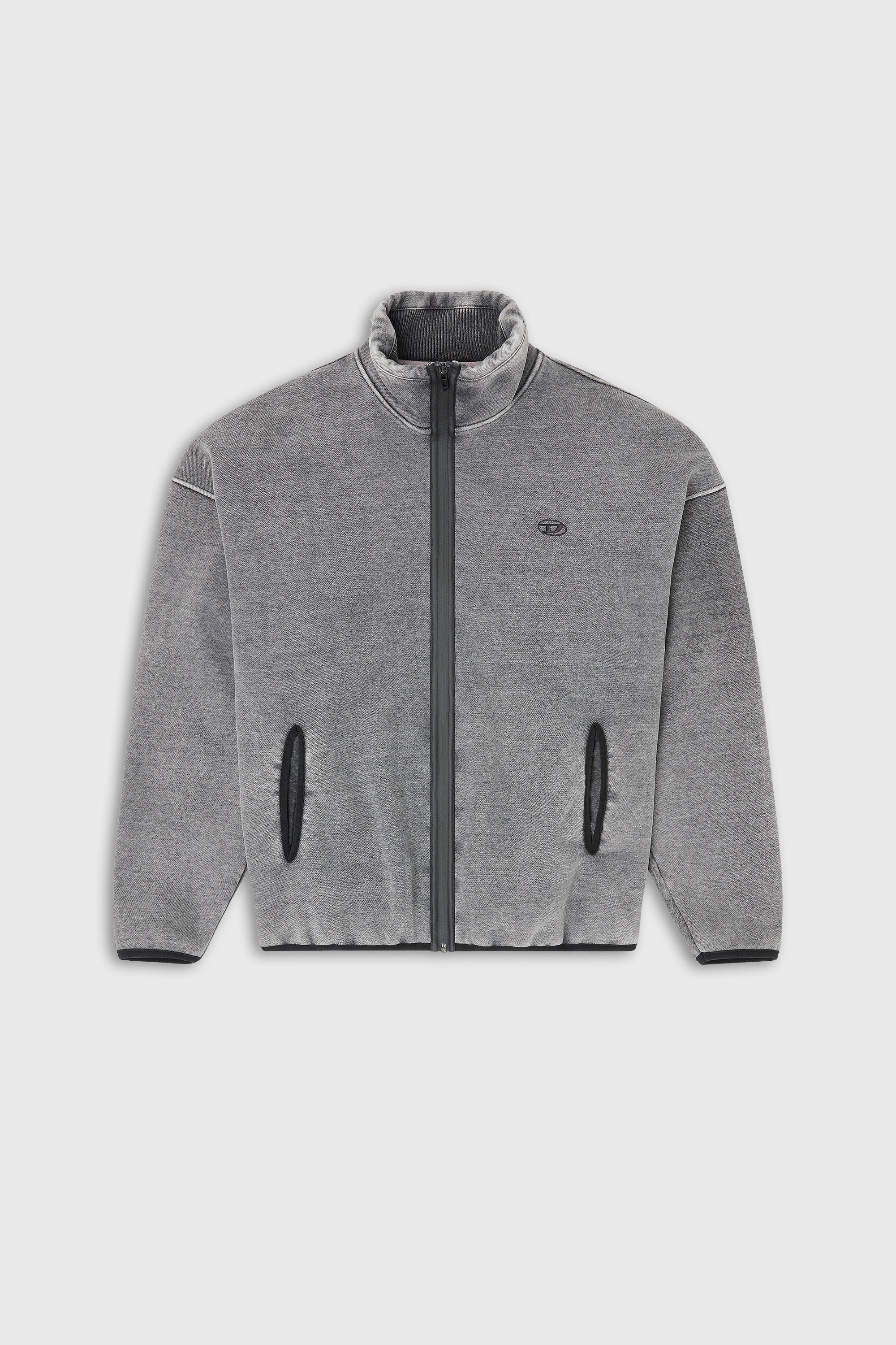 Diesel - S-BATY-NEW, Sweat &agrave; fermeture &eacute;clair avec doublure int&eacute;rieure Homme in Gris - 2