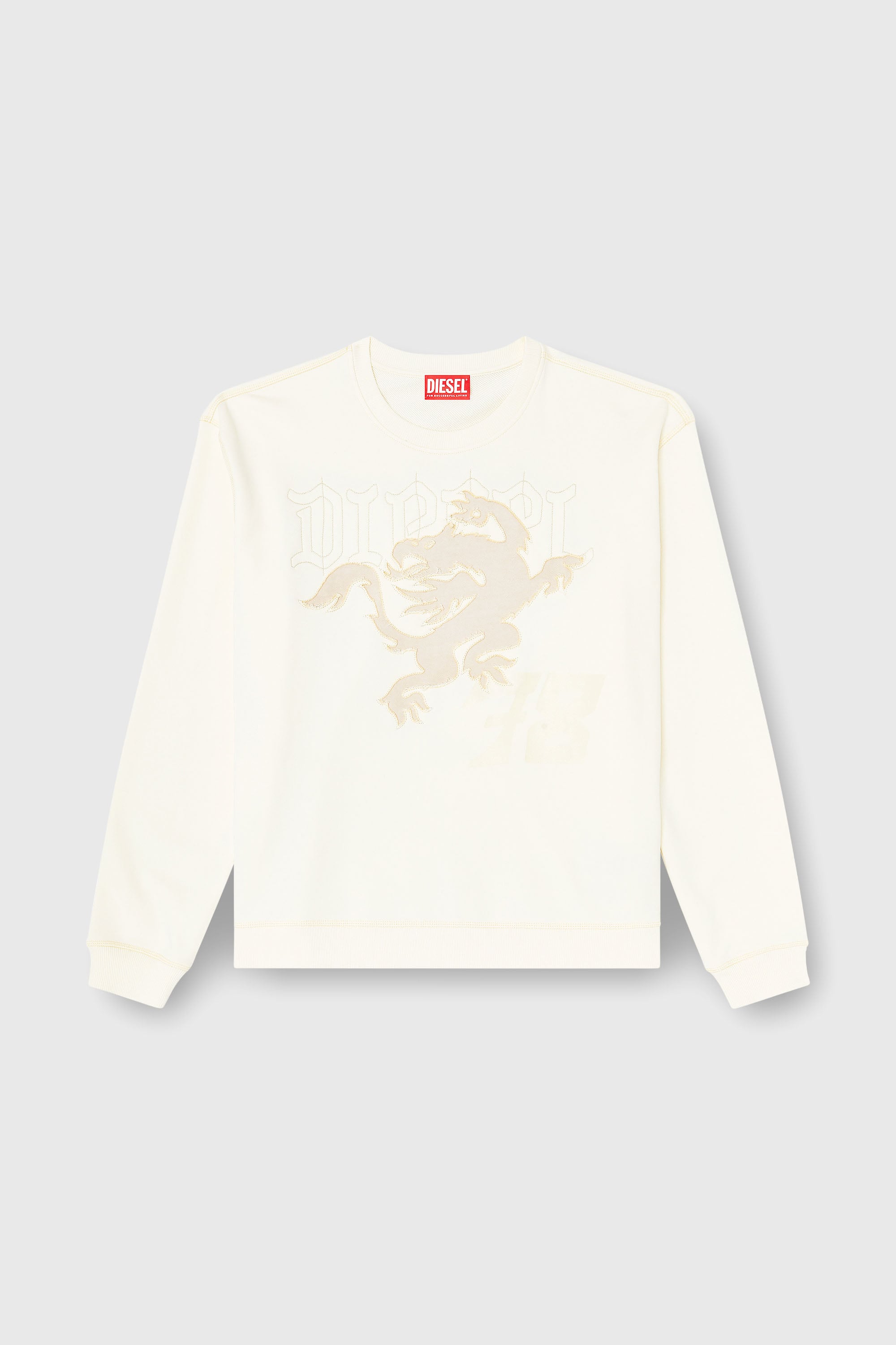 Diesel - S-NORM-AA3, Sweat-shirt avec broderie et imprim&eacute; Homme in Blanc - 2