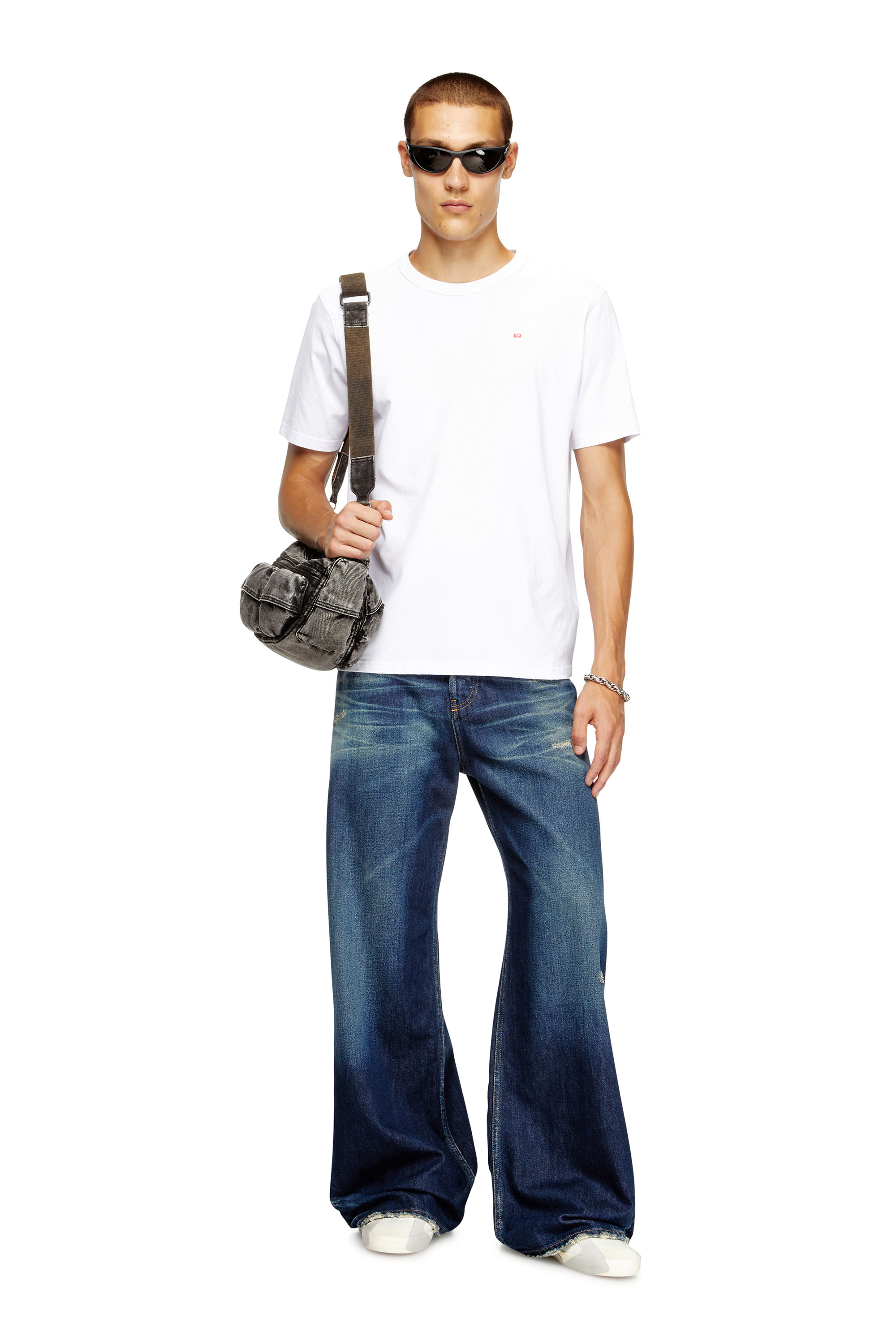 Diesel - T-ADJUST-MICRODIV, T-shirt avec logo micro-brodé Mixte in Blanc - 2