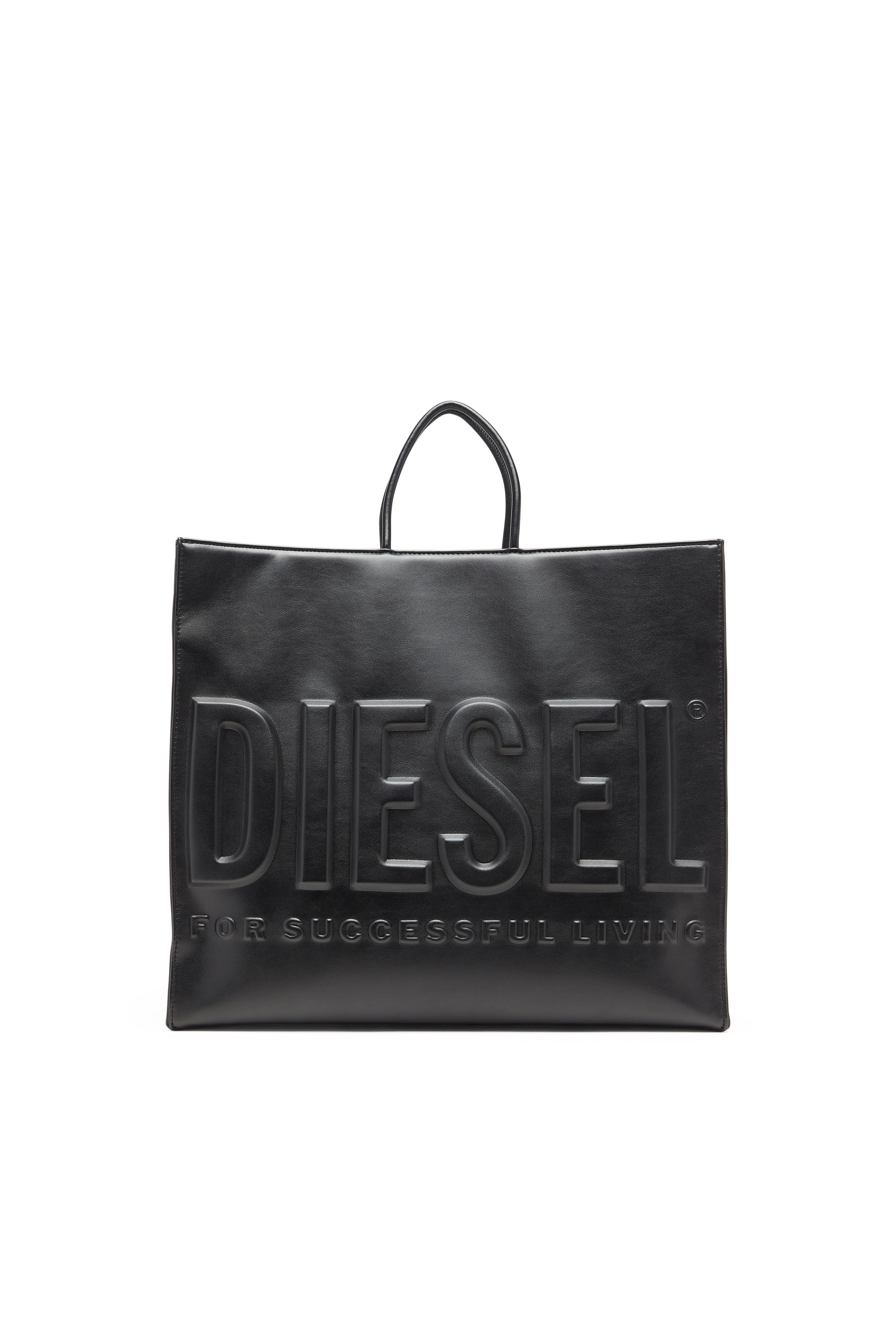 Diesel - DSL 3D SHOPPER EW X, Dsl 3D-Sac shopping en PU souple avec logo en relief Mixte in Noir - 1