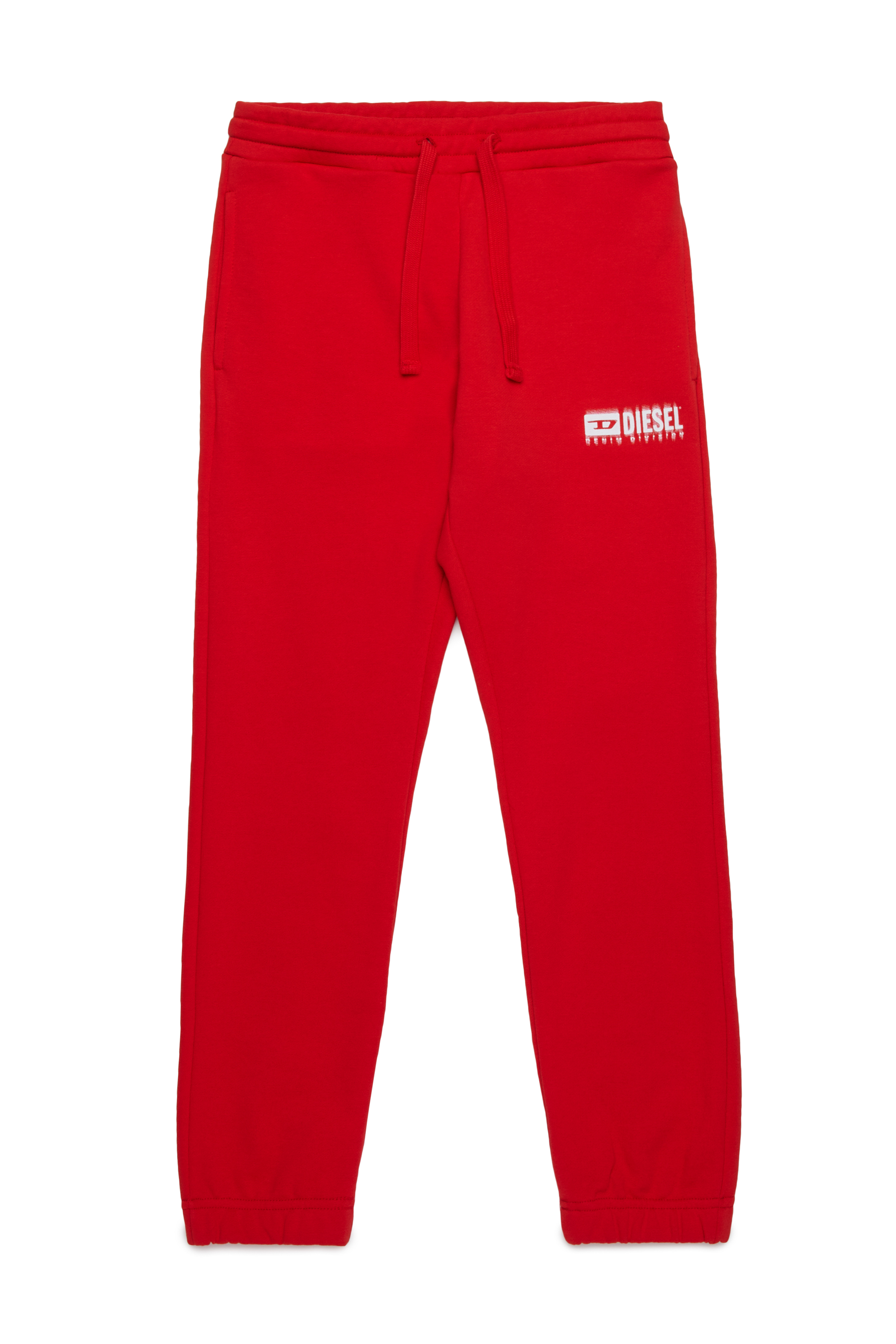 Diesel - PBASE, Pantalon de survêtement avec logo taché Homme in Rouge - 1