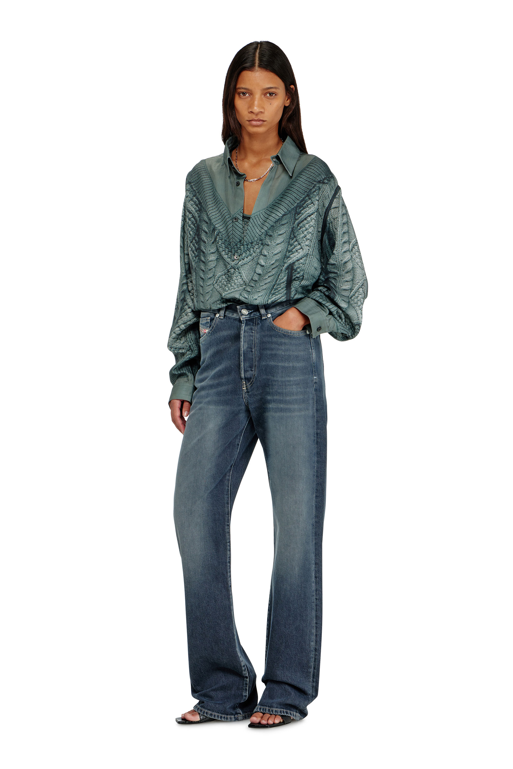 Diesel - Woman's Regular Jeans 1971 D-Sent 007EI, Dark Blue - 1