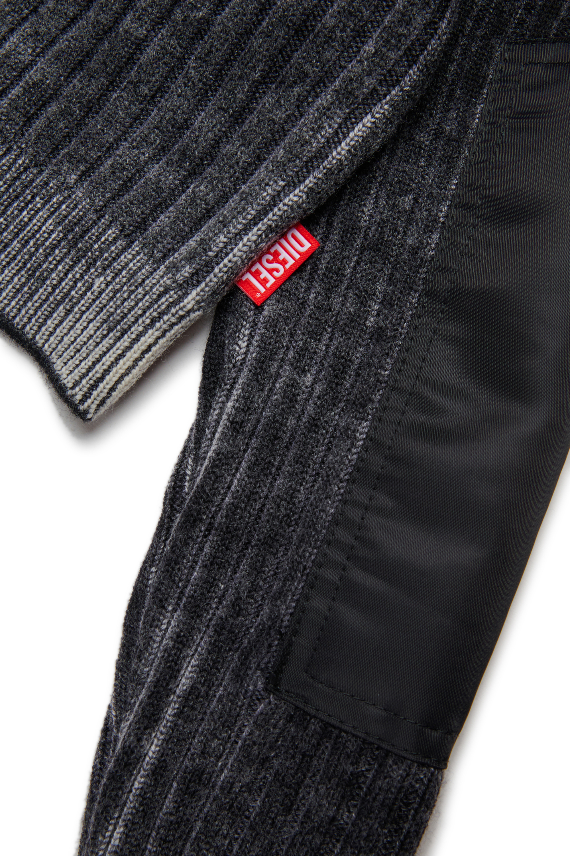 Diesel - KMASERA, Pull en laine avec fermeture éclair frontale Femme in Noir - 4