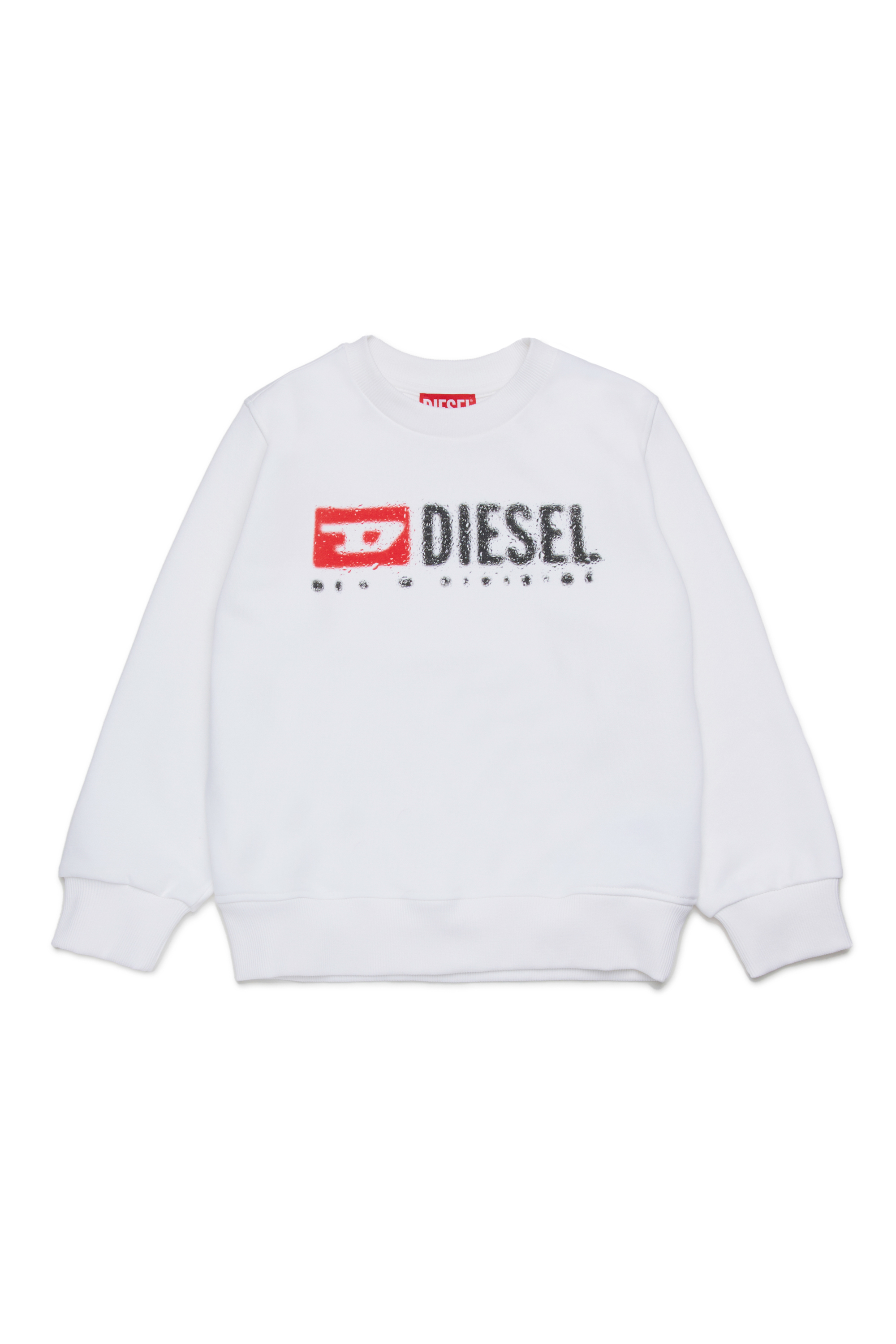 Diesel - SDROPS OVER, Sweat en coton avec logo Homme in Blanc - 1