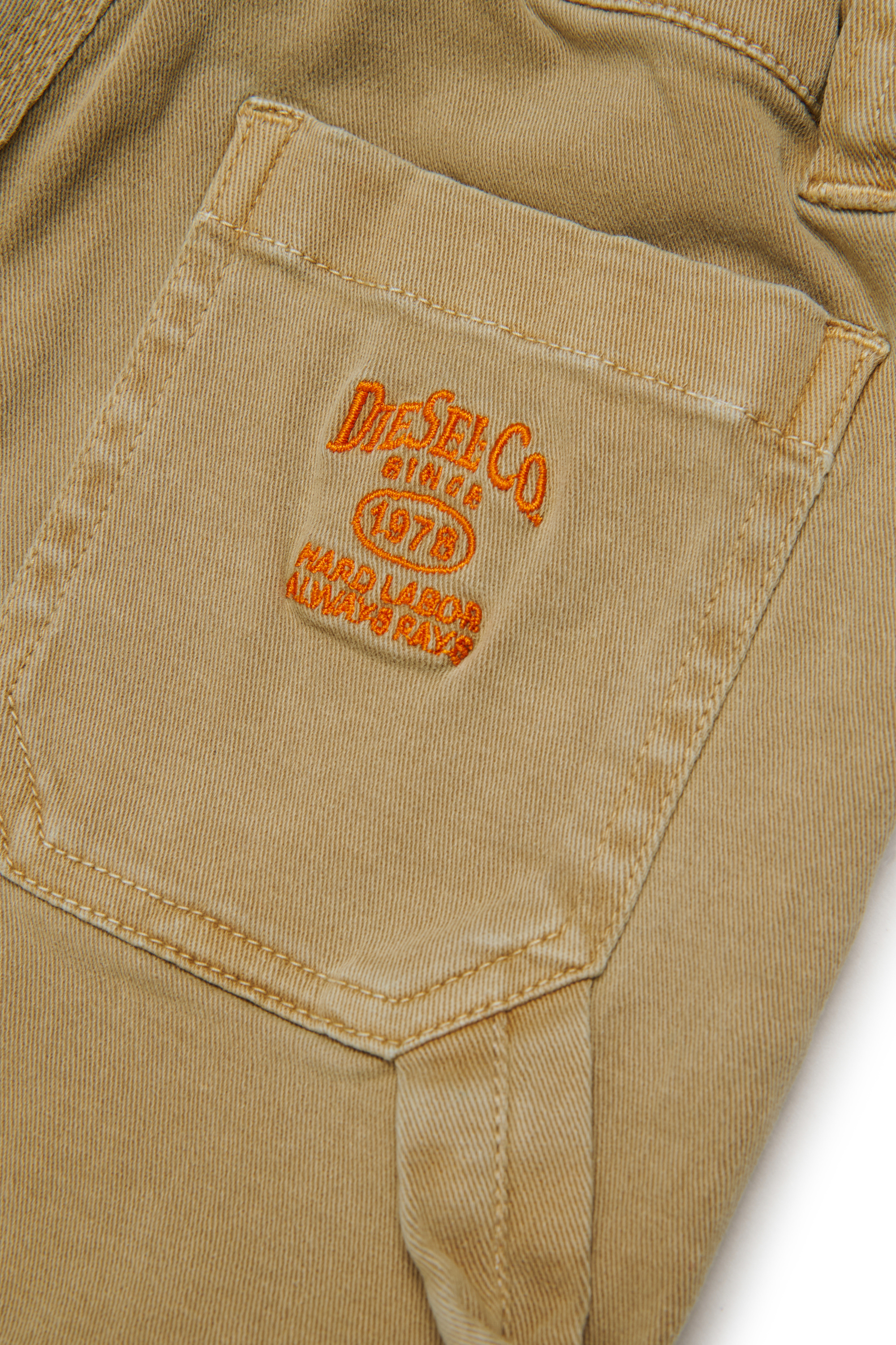 Diesel - PELINIB, Pantalon style workwear en coton stretch Homme in Marron - 4