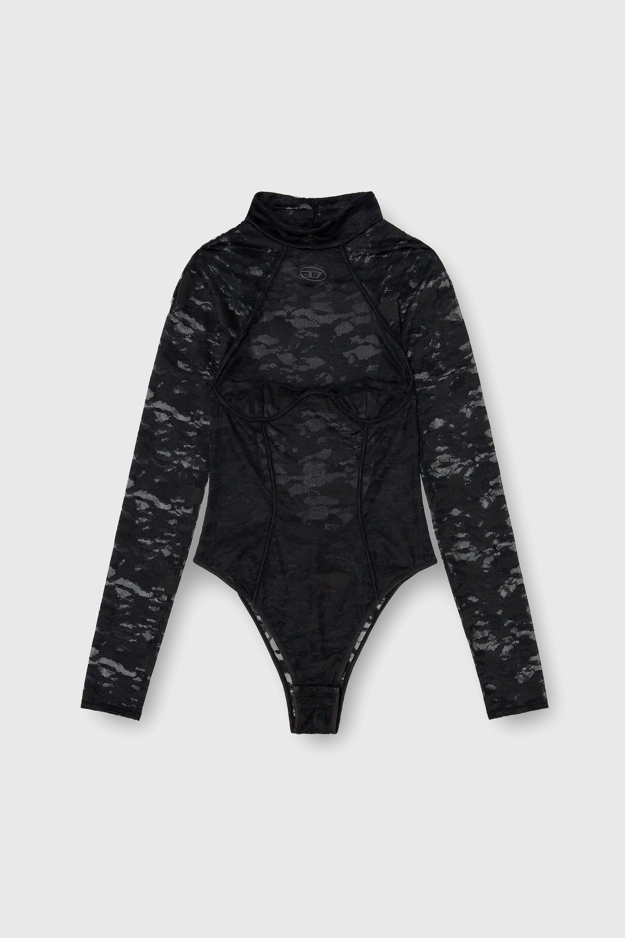 Diesel - VIVIAN-UTLT, Body en dentelle nylon avec dos ouvert Femme in Noir - 2