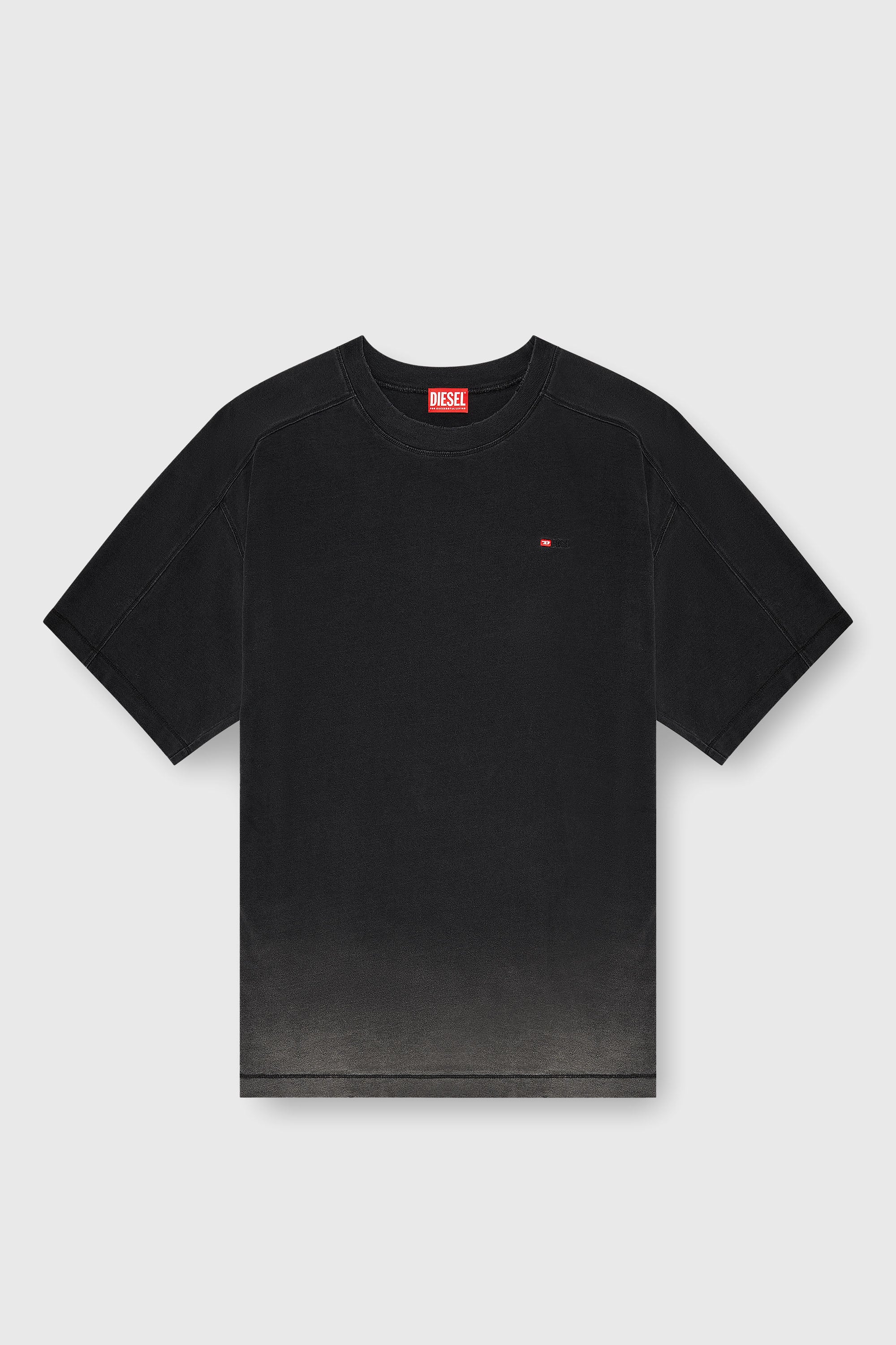 Diesel - T-CROX, T-shirt en coton &agrave; effet d&eacute;grad&eacute; Homme in Noir - 2