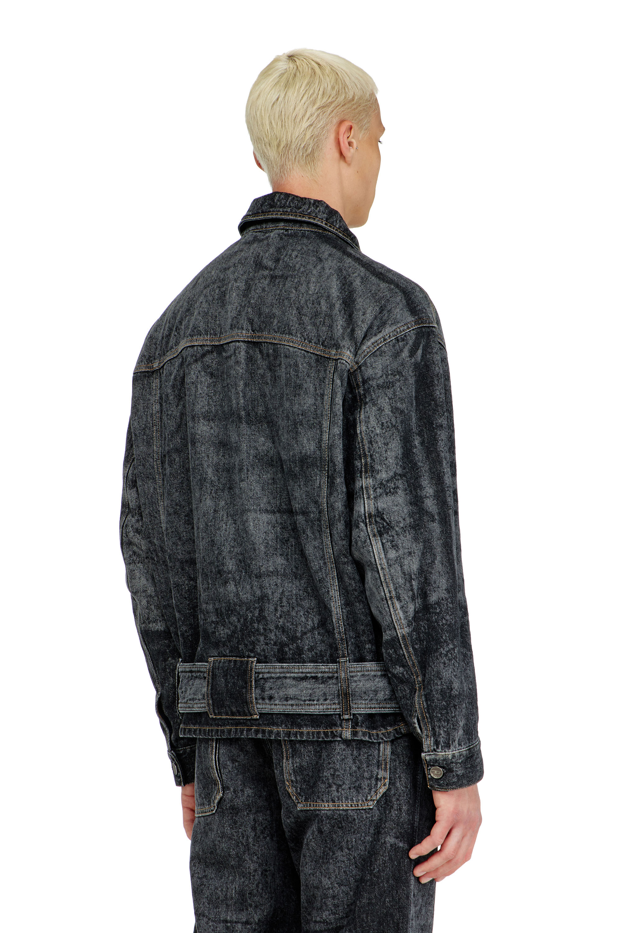 Diesel - D-VALERO-S, Veste en jean inspir&eacute;e des motards Homme in Noir - 4