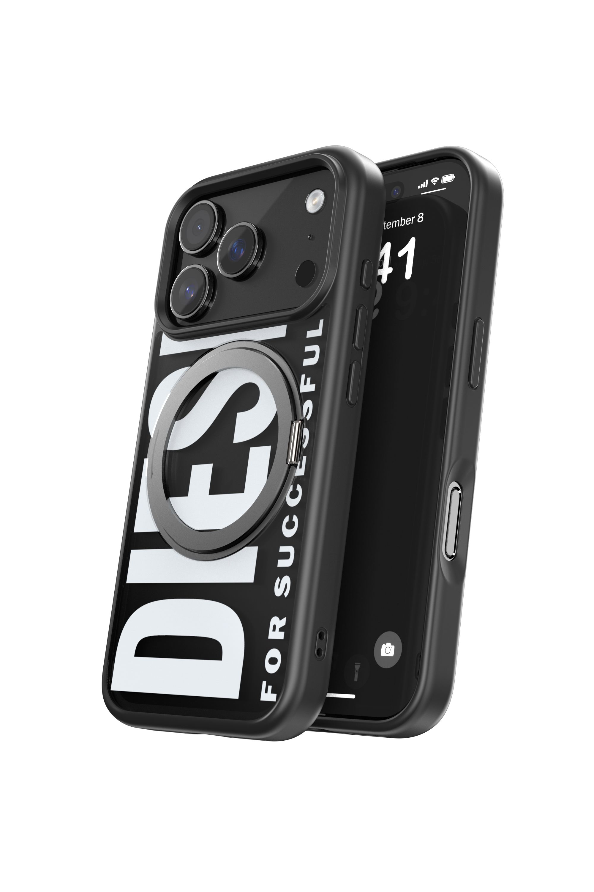 Diesel - 60405 RING STAND CASE, Étui Ringstand-Magsafe pour iPhone 17 Pro Mixte in Noir - 3