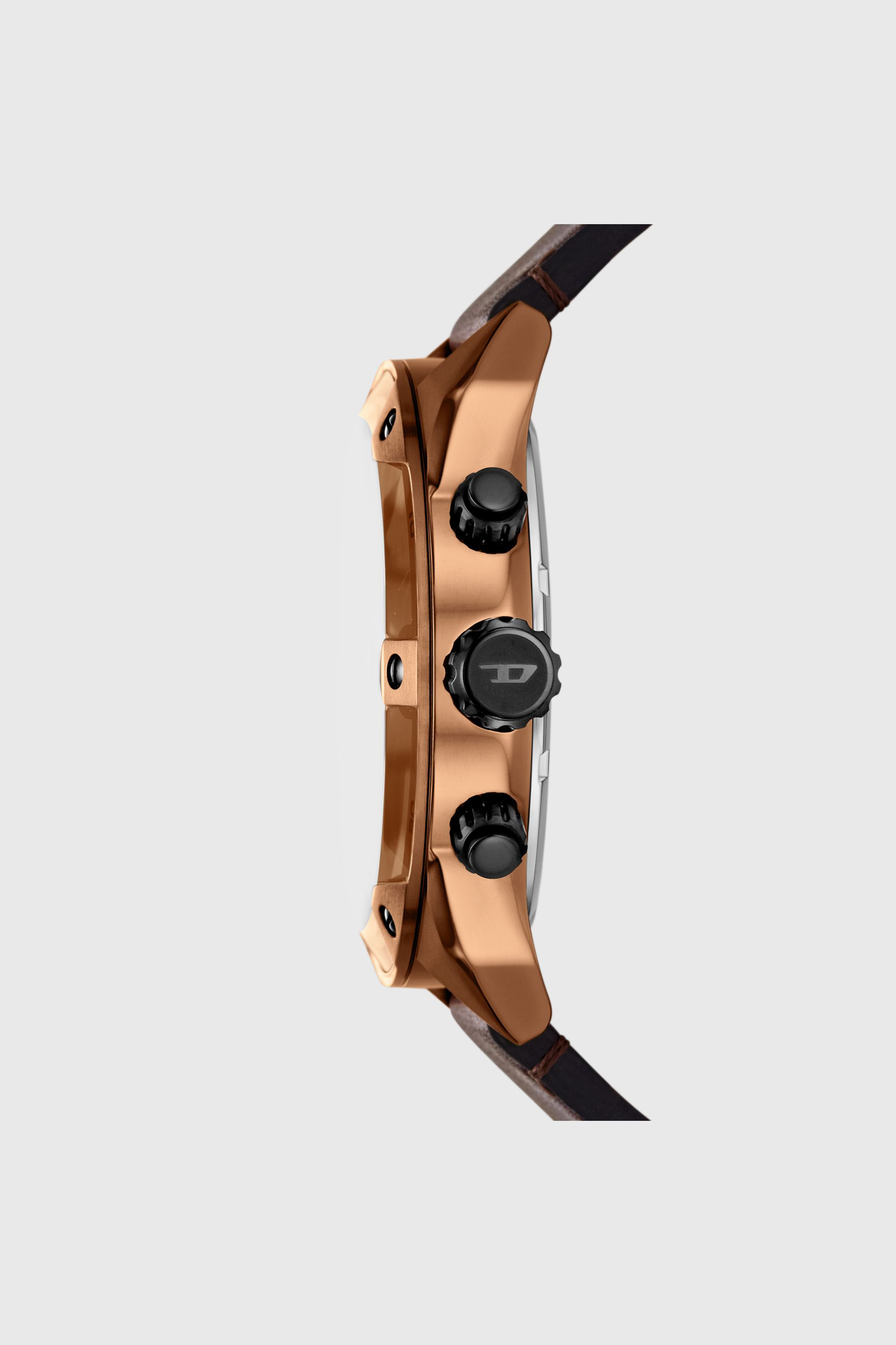 Diesel - DZ4698 WATCH, Montre Spiked en cuir marron Homme in Marron - 3