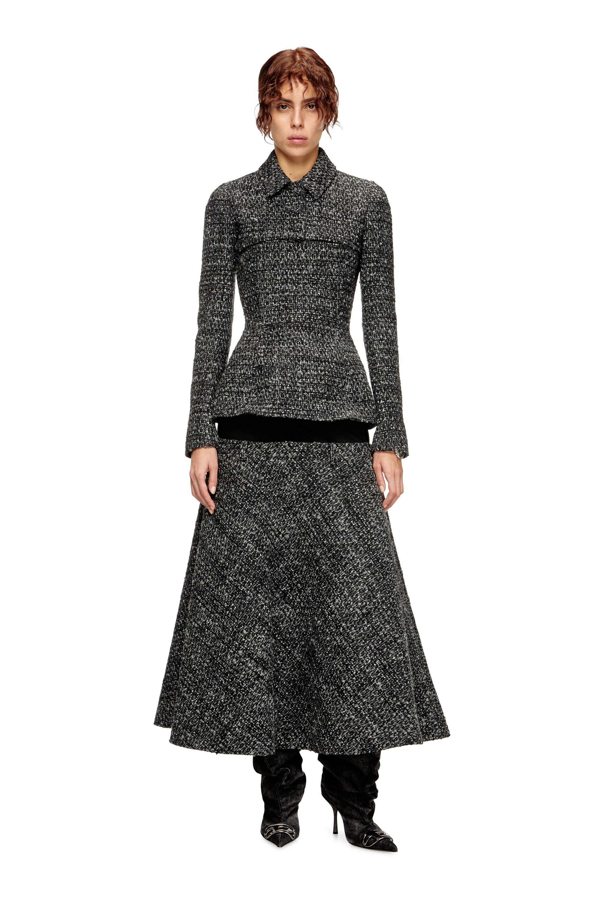 Diesel - G-ANNE, Blouson bouclé à ourlet ultra-court Femme in Noir - 2
