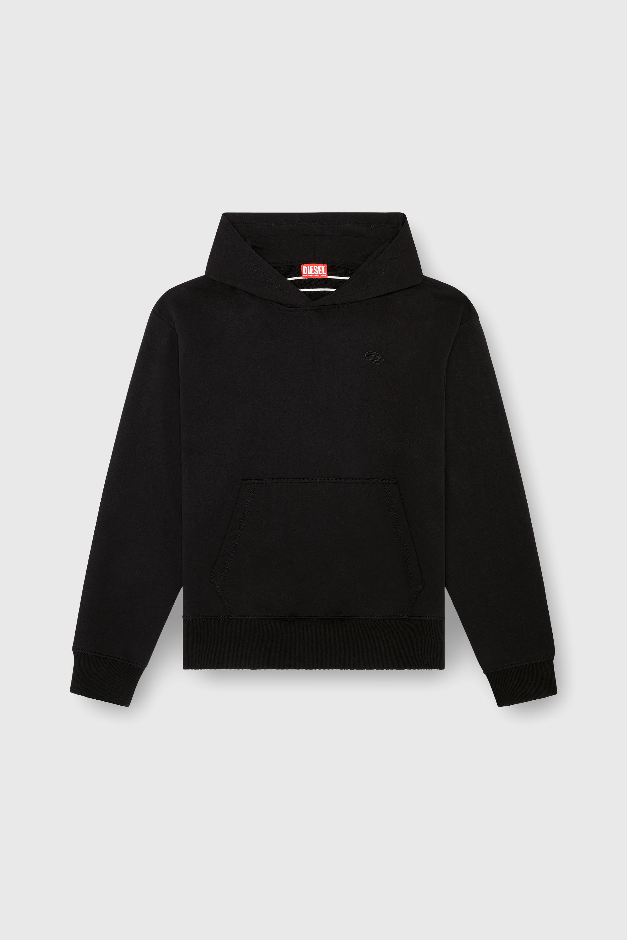 Diesel - S-MACS-HOOD-MEGOVAL-D, Sweat-shirt &agrave; capuche avec logo brod&eacute; Homme in Noir - 2