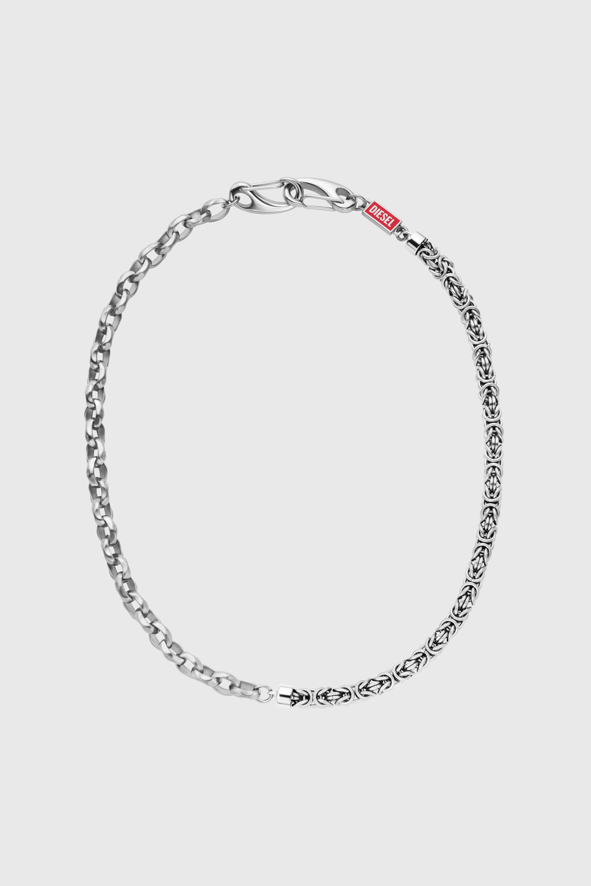 Diesel - DX1694040 JEWELLERY, Cha&icirc;ne multi-usage en acier inoxydable Mixte in Gris argent&eacute; - 1