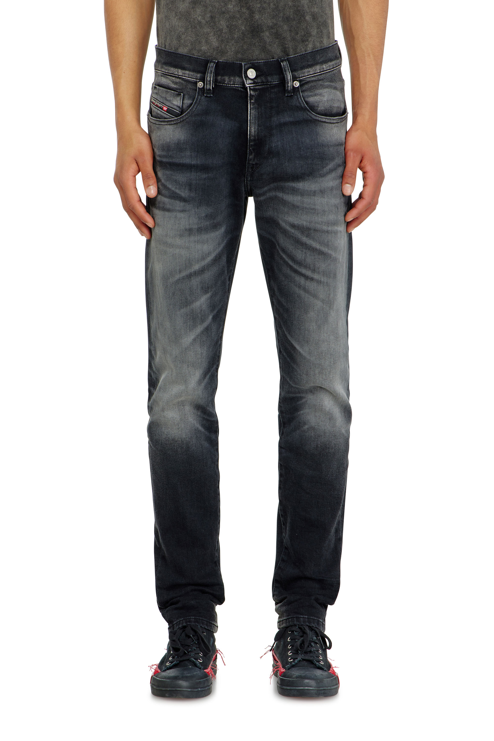 Diesel - Slim Jeans 2019 D-Strukt 09P38 Homme, Noir/Gris fonc&eacute; - Image 4