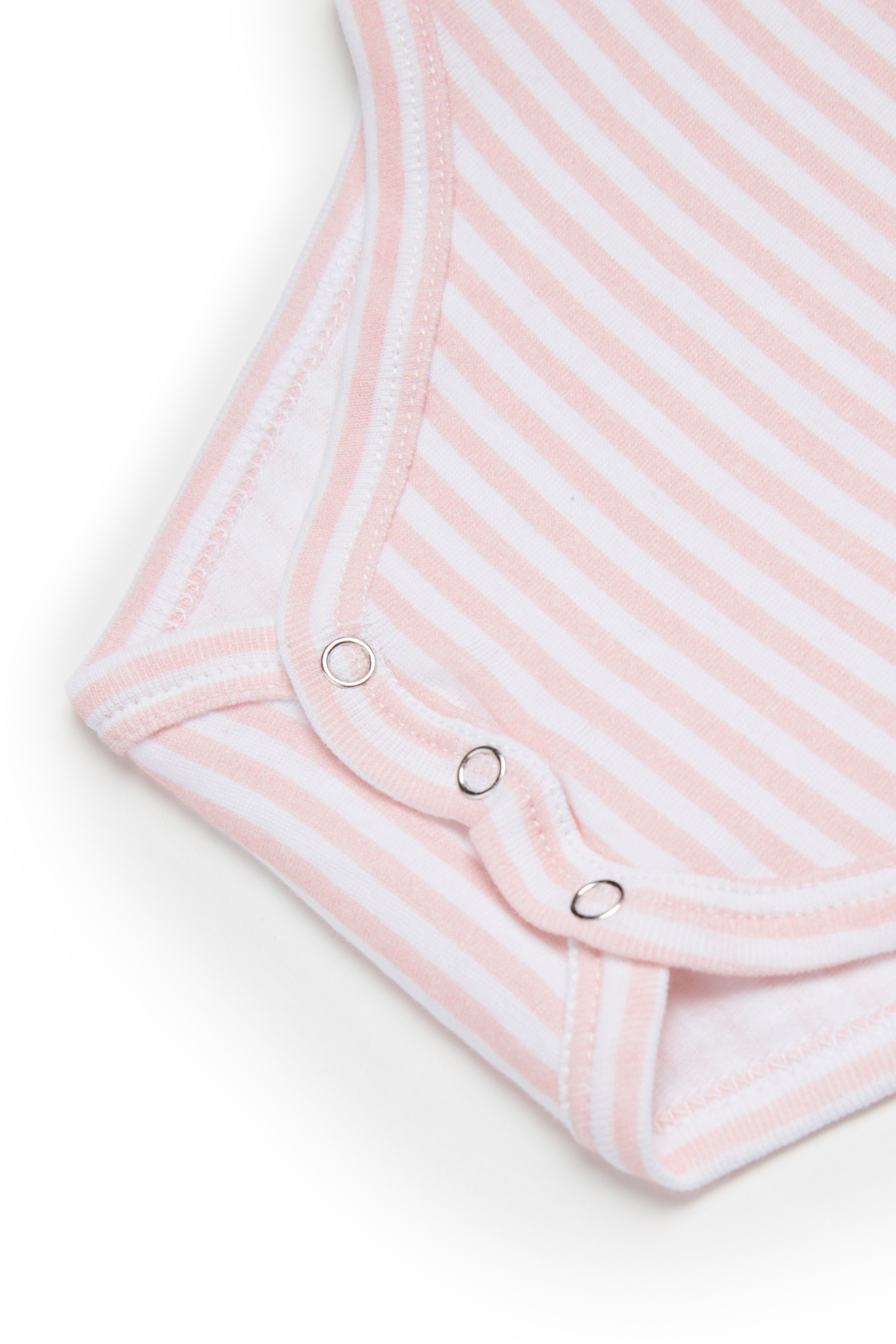 Diesel - USPEL-NB, Unisex's Cotton bodysuit with stripes and print in Pink - 4