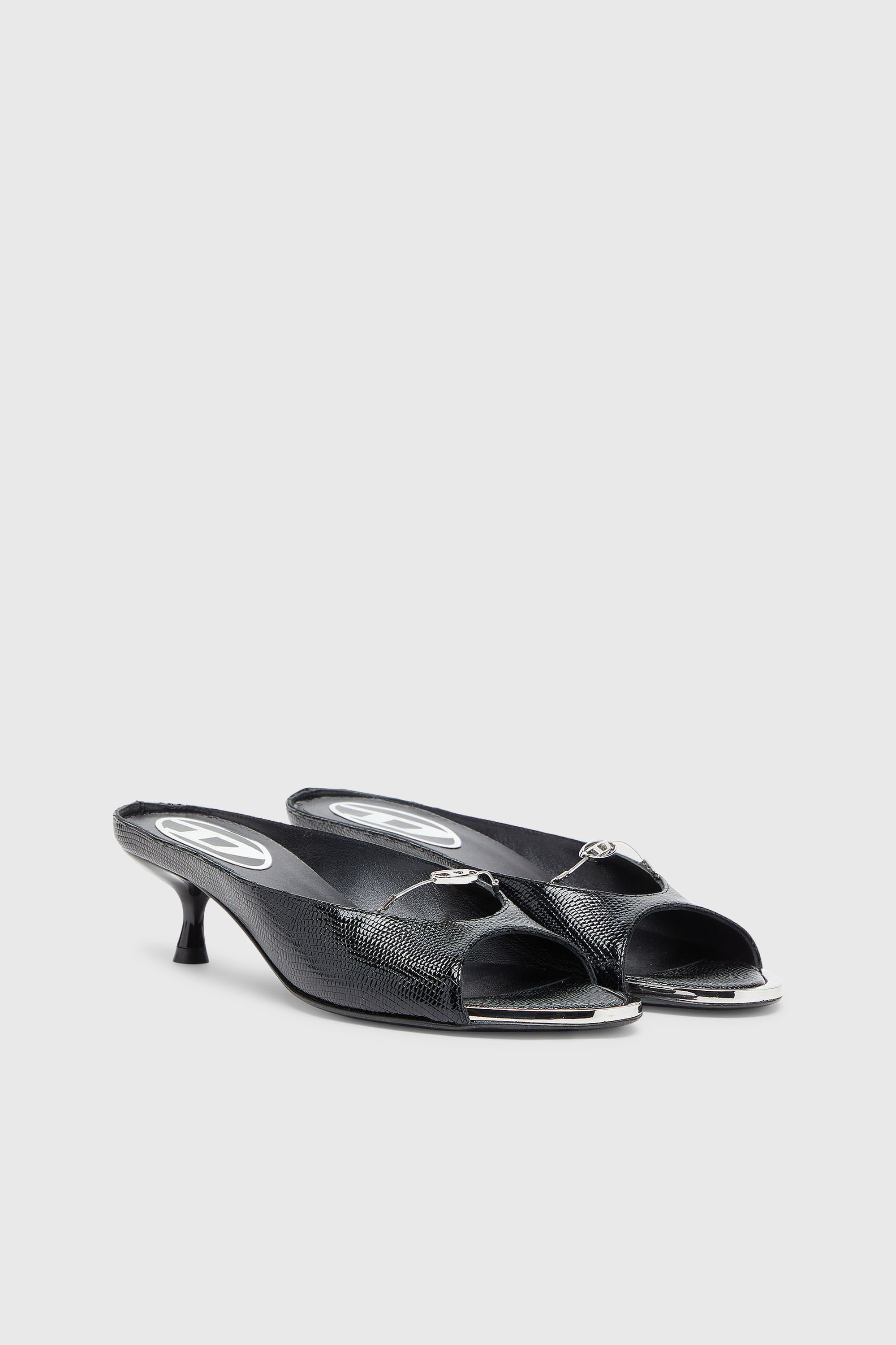 Diesel - D-DIAM'S-SA-40, D-Diam's - Mule en cuir avec Oval D flottant Femme in Noir - 2