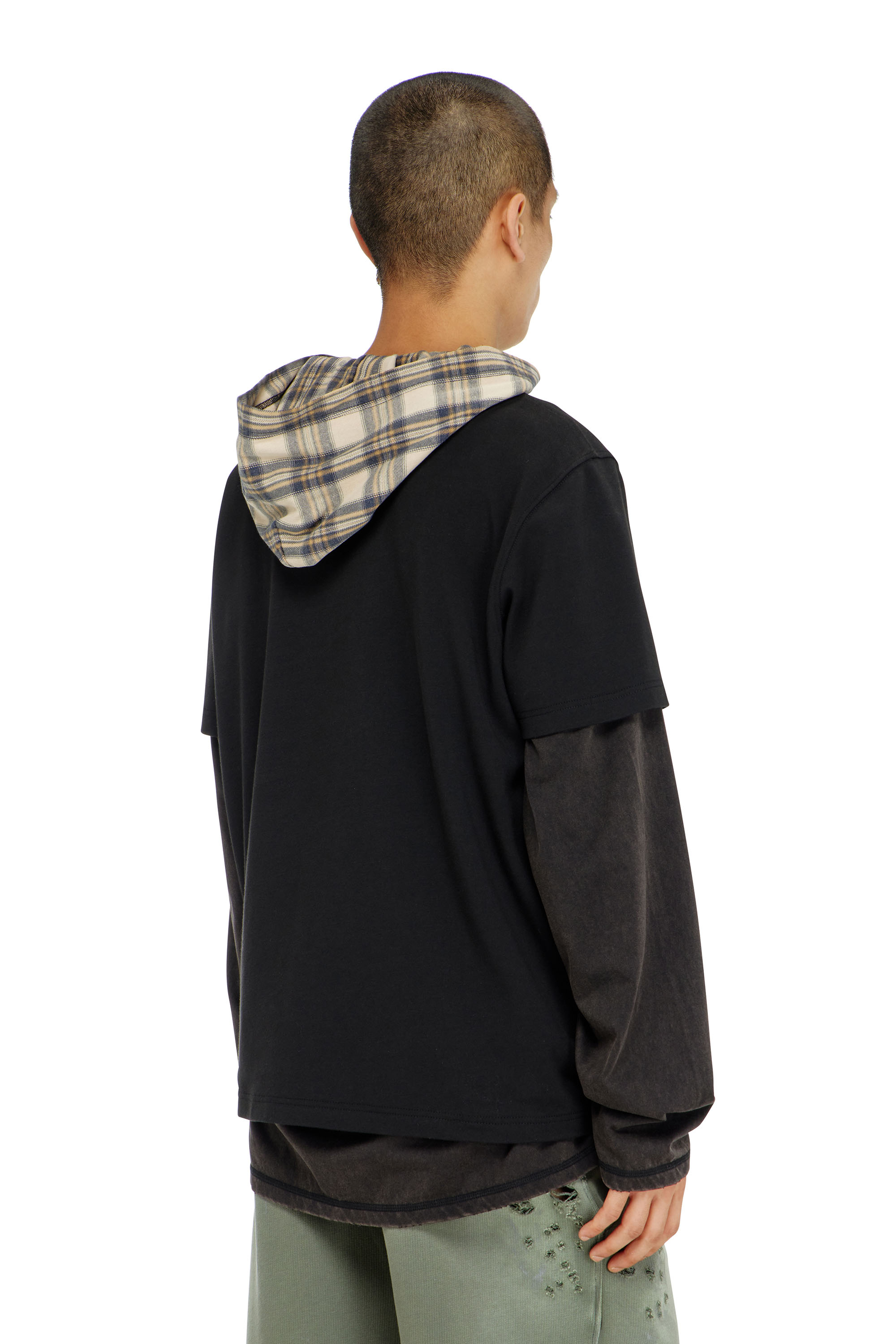 Diesel - T-ADJUST-AA2, T-shirt en interlock de coton avec logo brod&eacute; Homme in Noir - 4