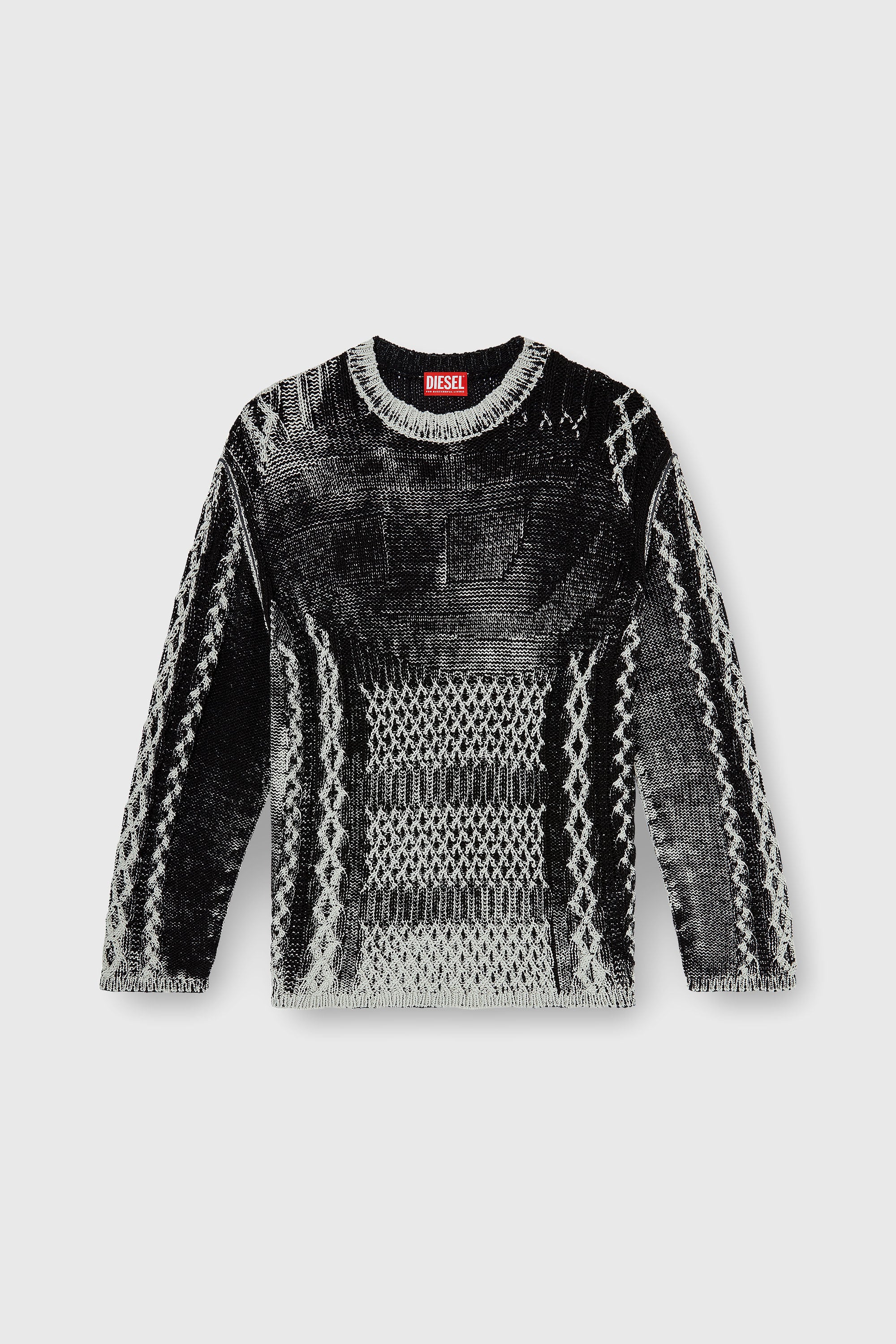 Diesel - K-MIONE, Pull trait&eacute; en maille torsad&eacute;e Homme in Polychrome - 2