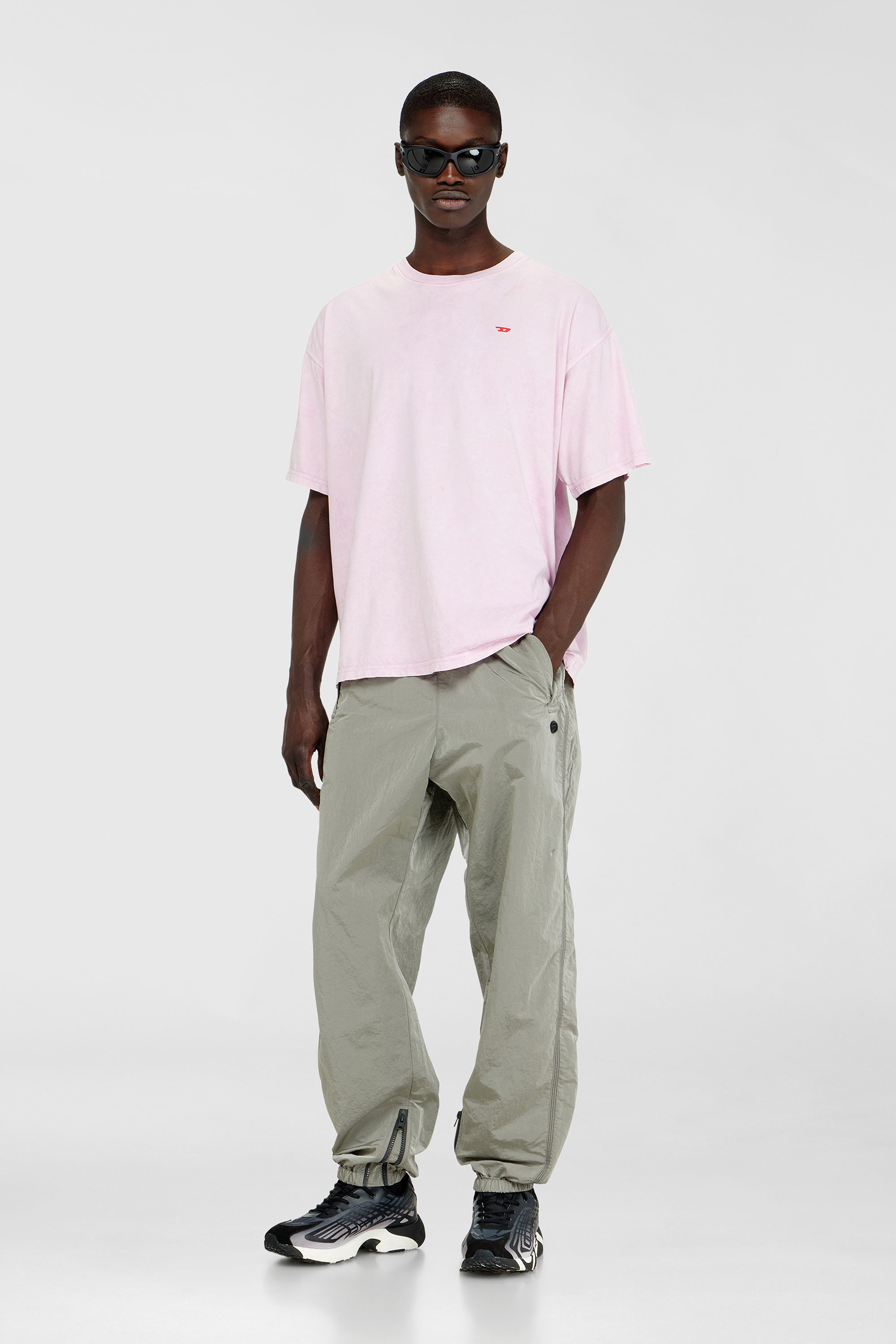 T-shirt en coton avec effet trait&eacute;