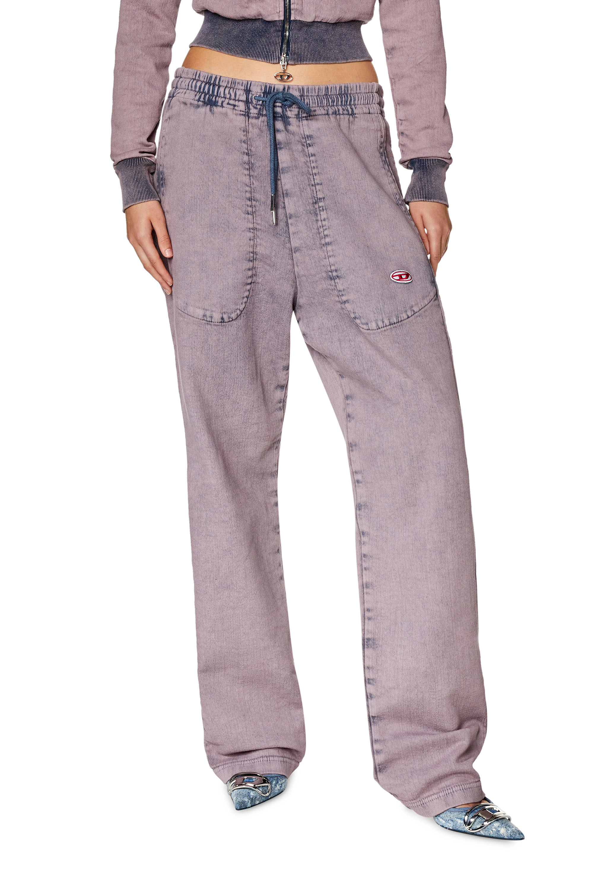 Diesel - Straight D-Martians Track Denim 09H04, Lilas - Image 1