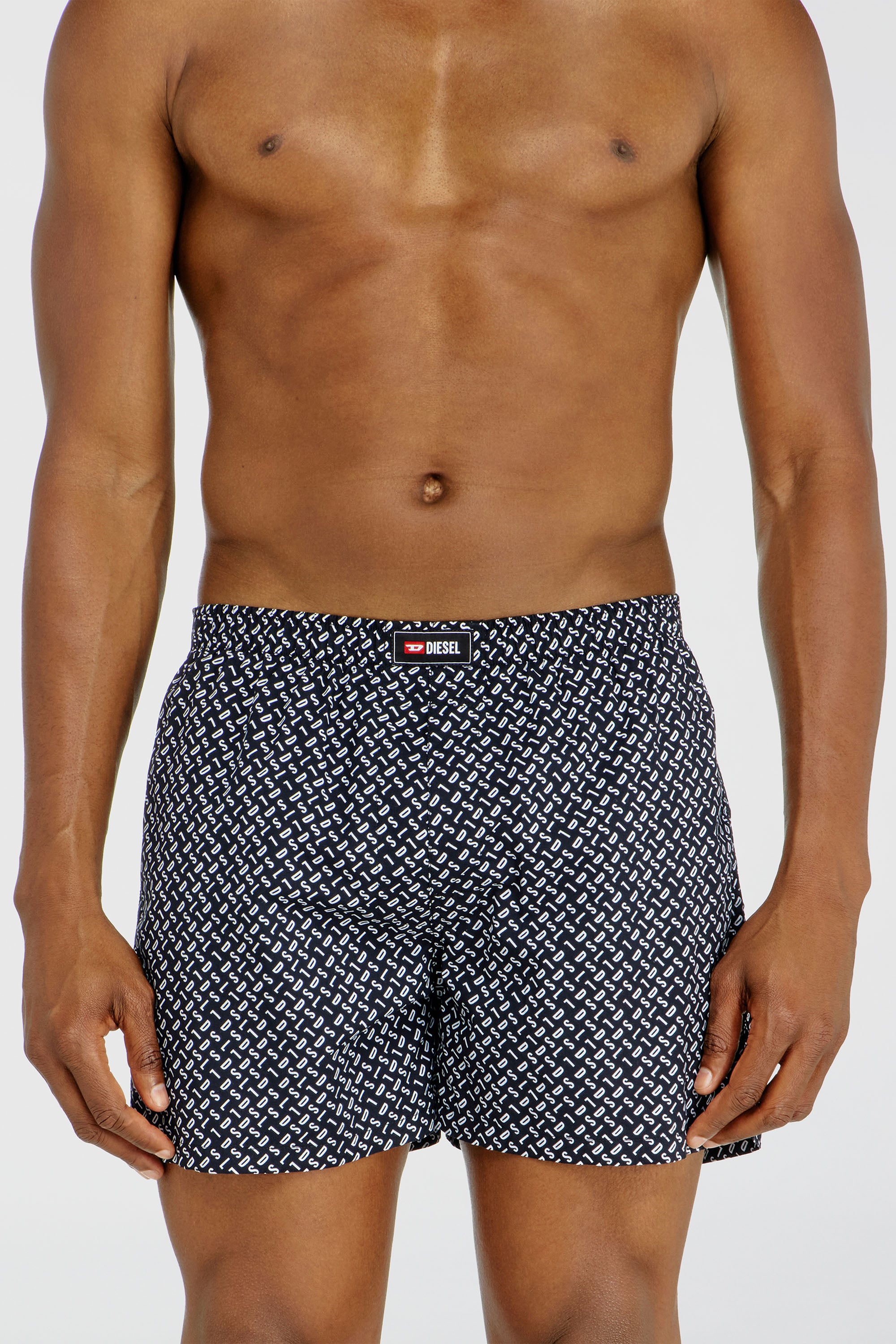 Diesel - RYAN-D-CORE-3PACK, Lot de trois boxers en coton unis et imprim&eacute; all-over DSL Homme in Bleu - 2