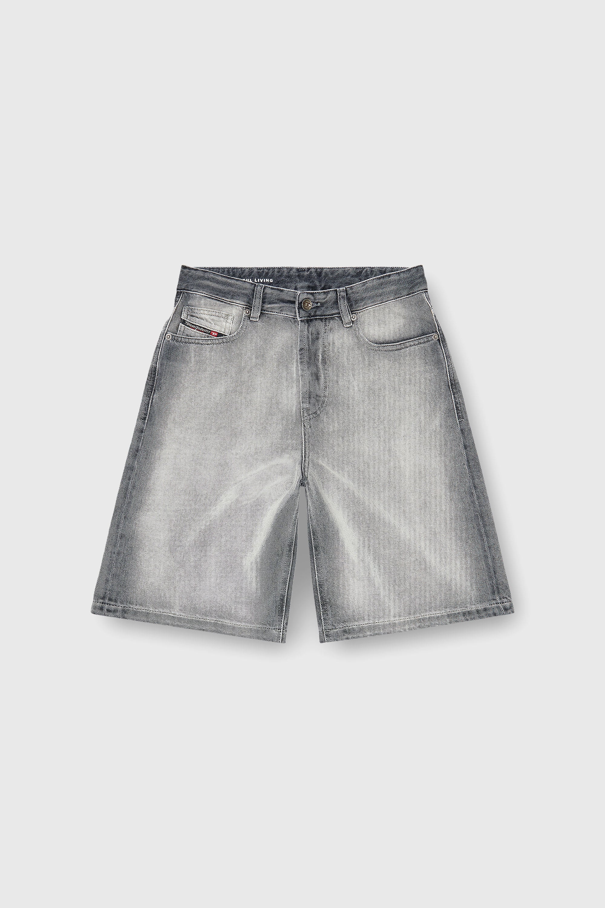 Diesel - DE-SIRE-SHORT-FSI, Shorts en denim skeleton doux Femme in Gris - 2