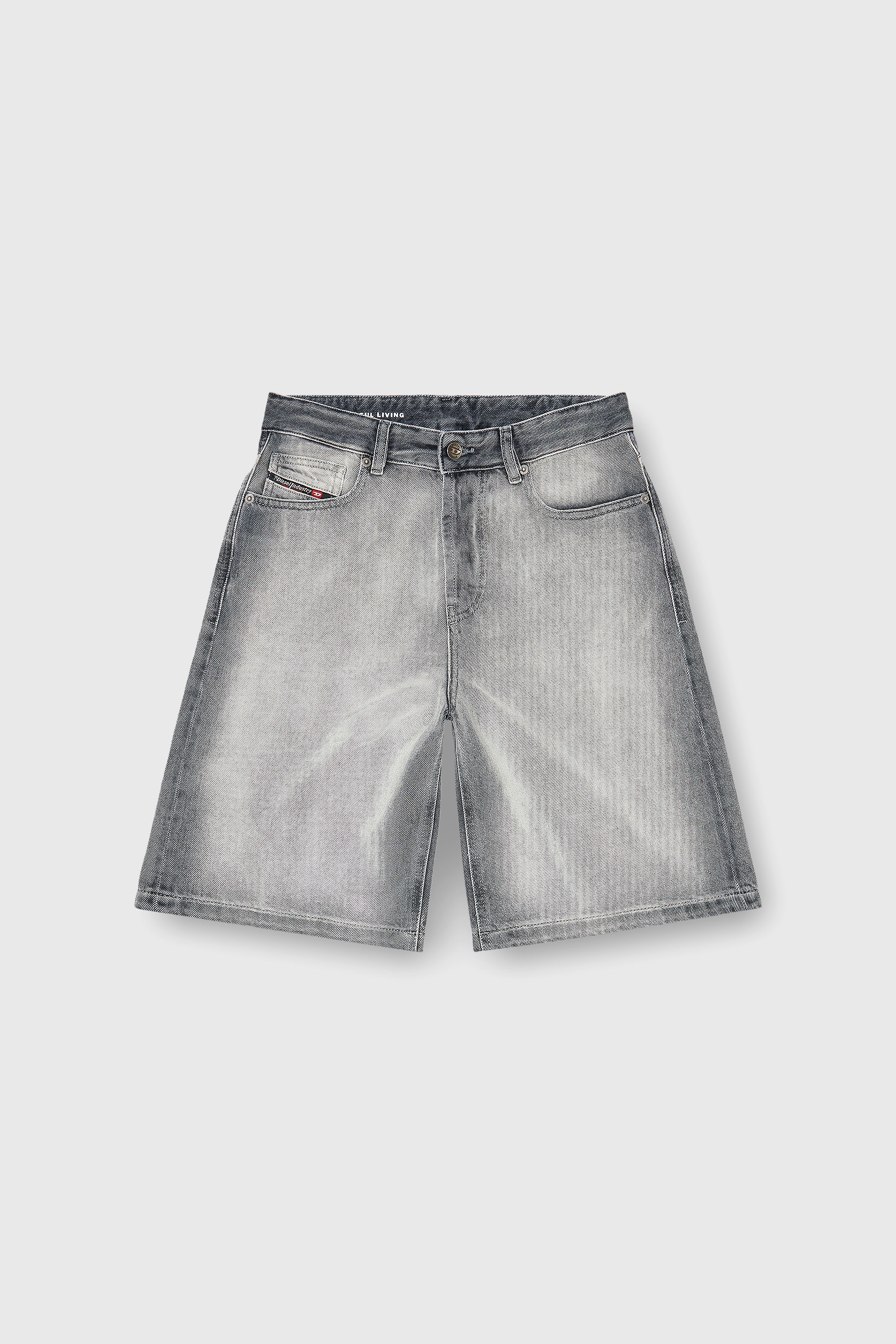 Diesel - DE-SIRE-SHORT-FSI, Shorts en denim skeleton doux Femme in Gris - 2