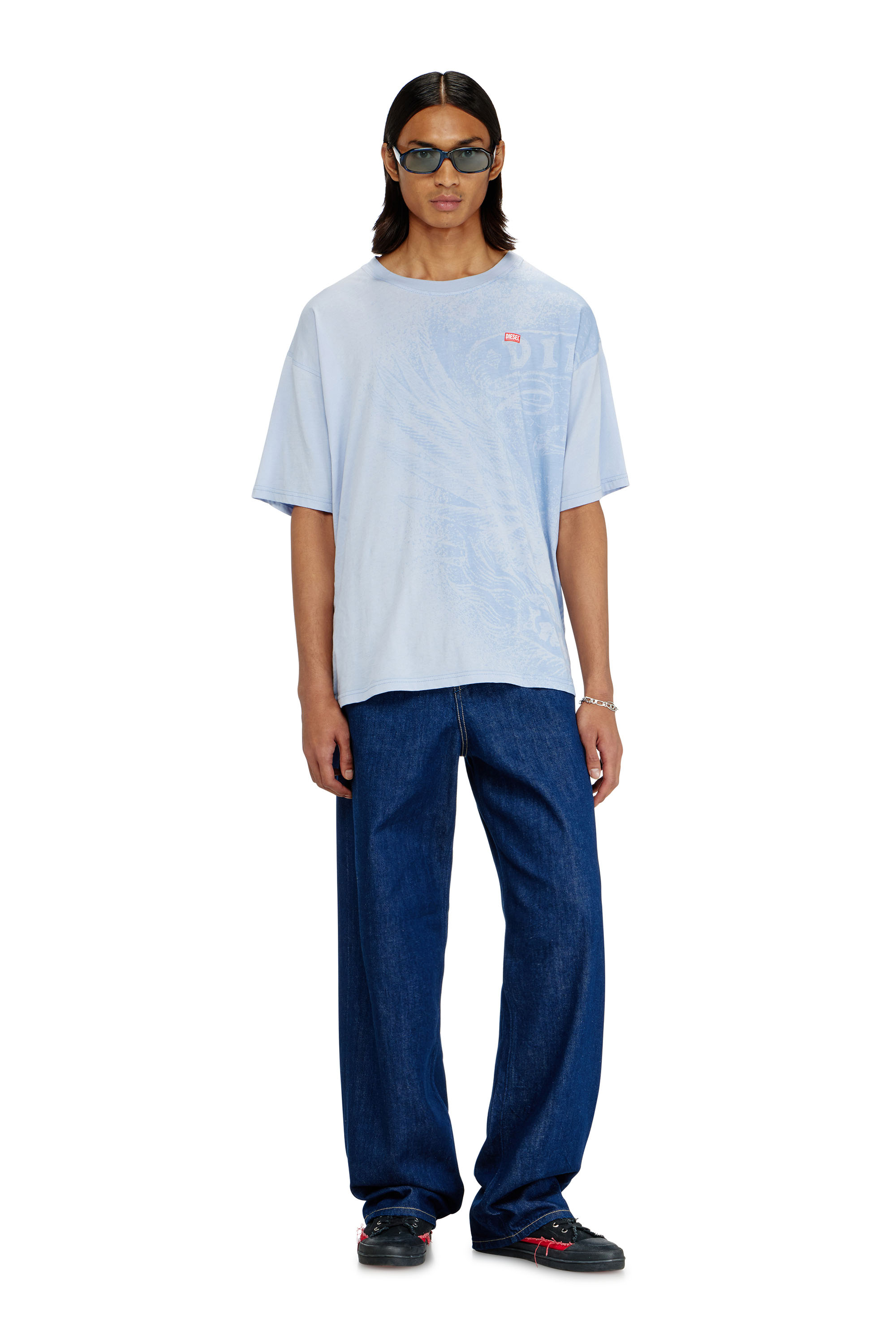 Diesel - T-BOXT-AA3, T-shirt d&eacute;contract&eacute; avec impressions pigmentaires Homme in Bleu - 2