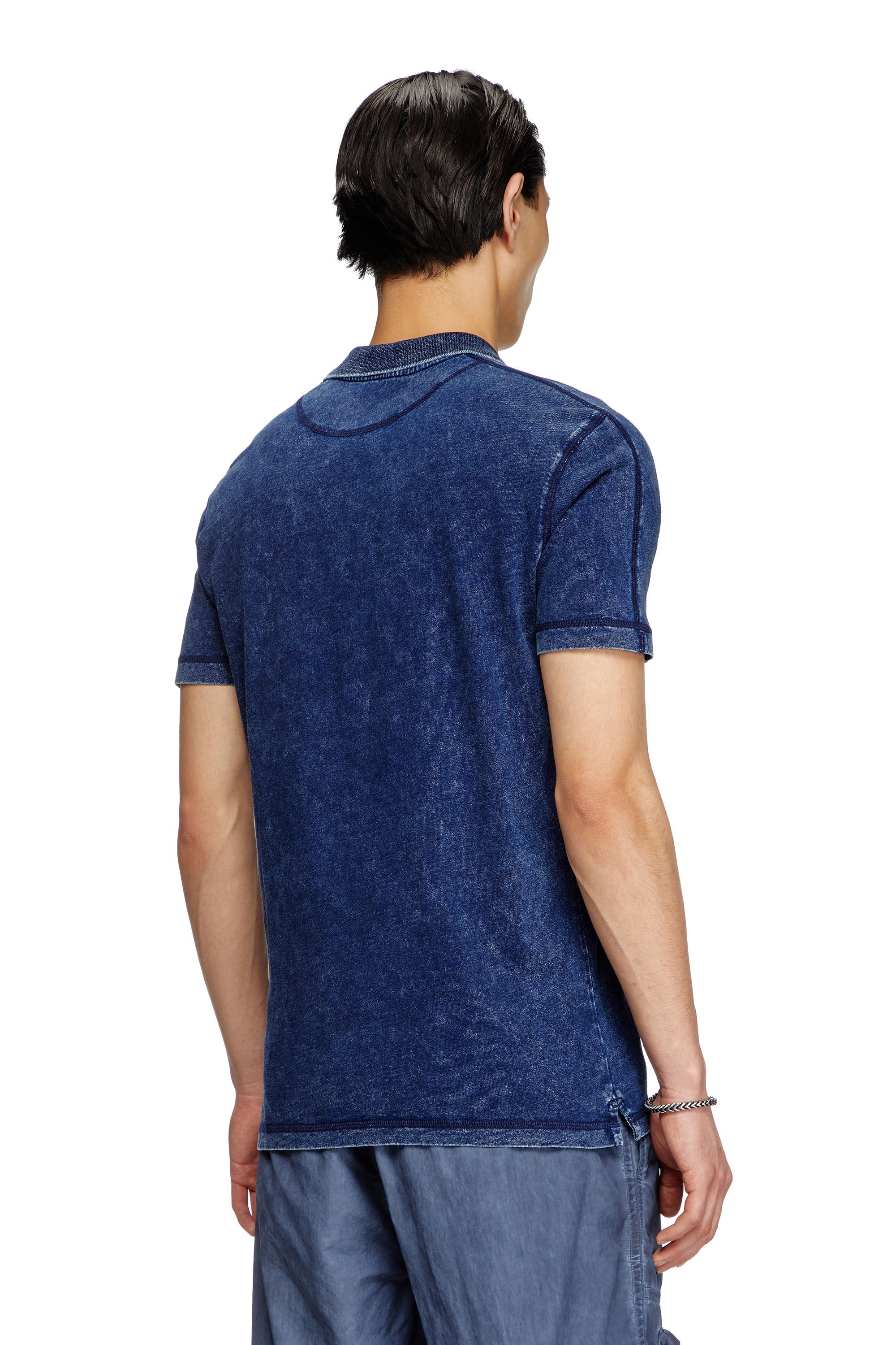 Diesel - T-SWIND-R1, Polo effet denim Homme in Bleu - 4