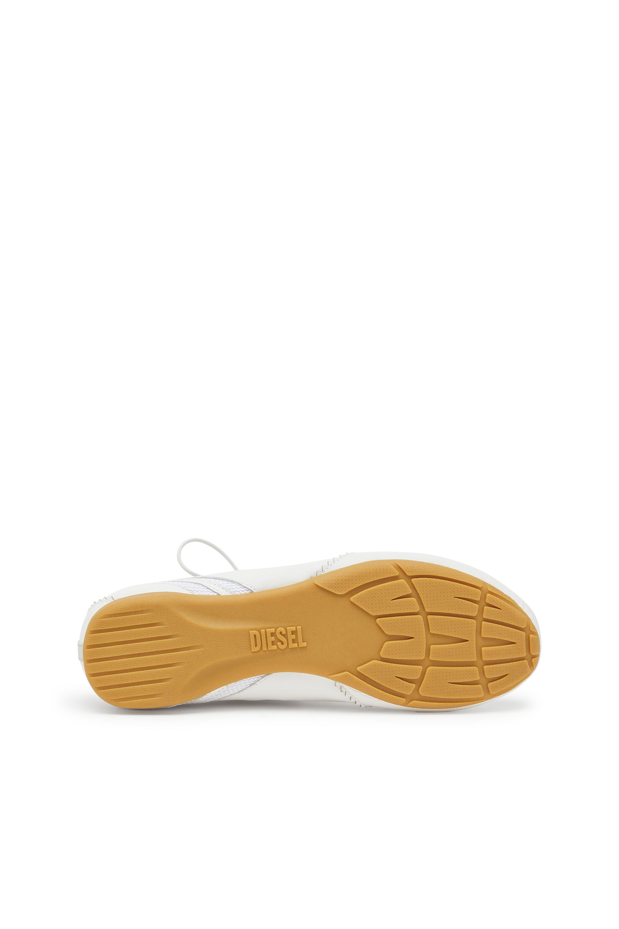 Diesel - D-MILE BALLERINA LACE UP W, D-Mile-Ballerines à lacets en cuir et mesh Femme in Blanc - 5