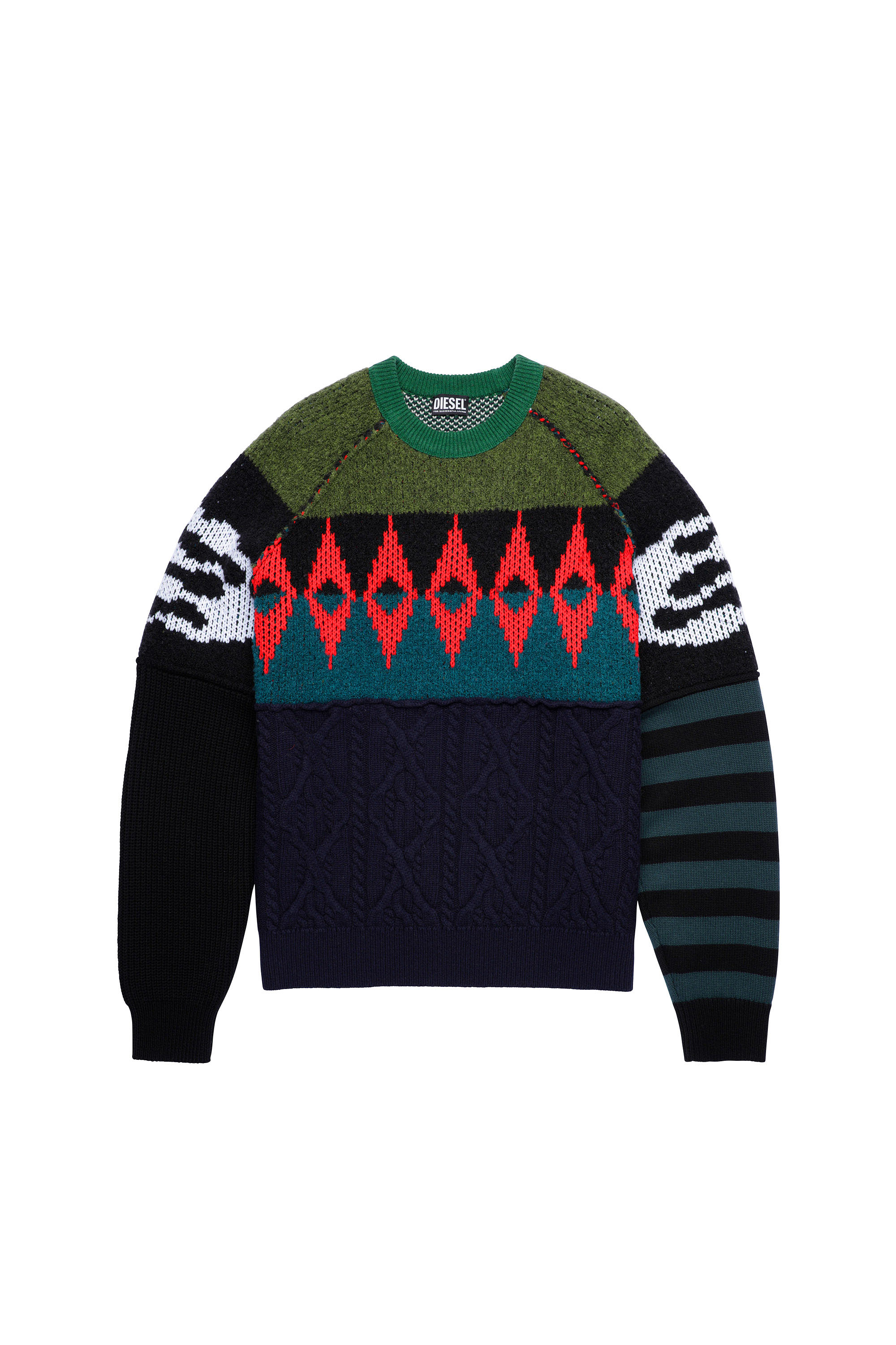 K-GROVE, Vert/Noir - Pull Maille