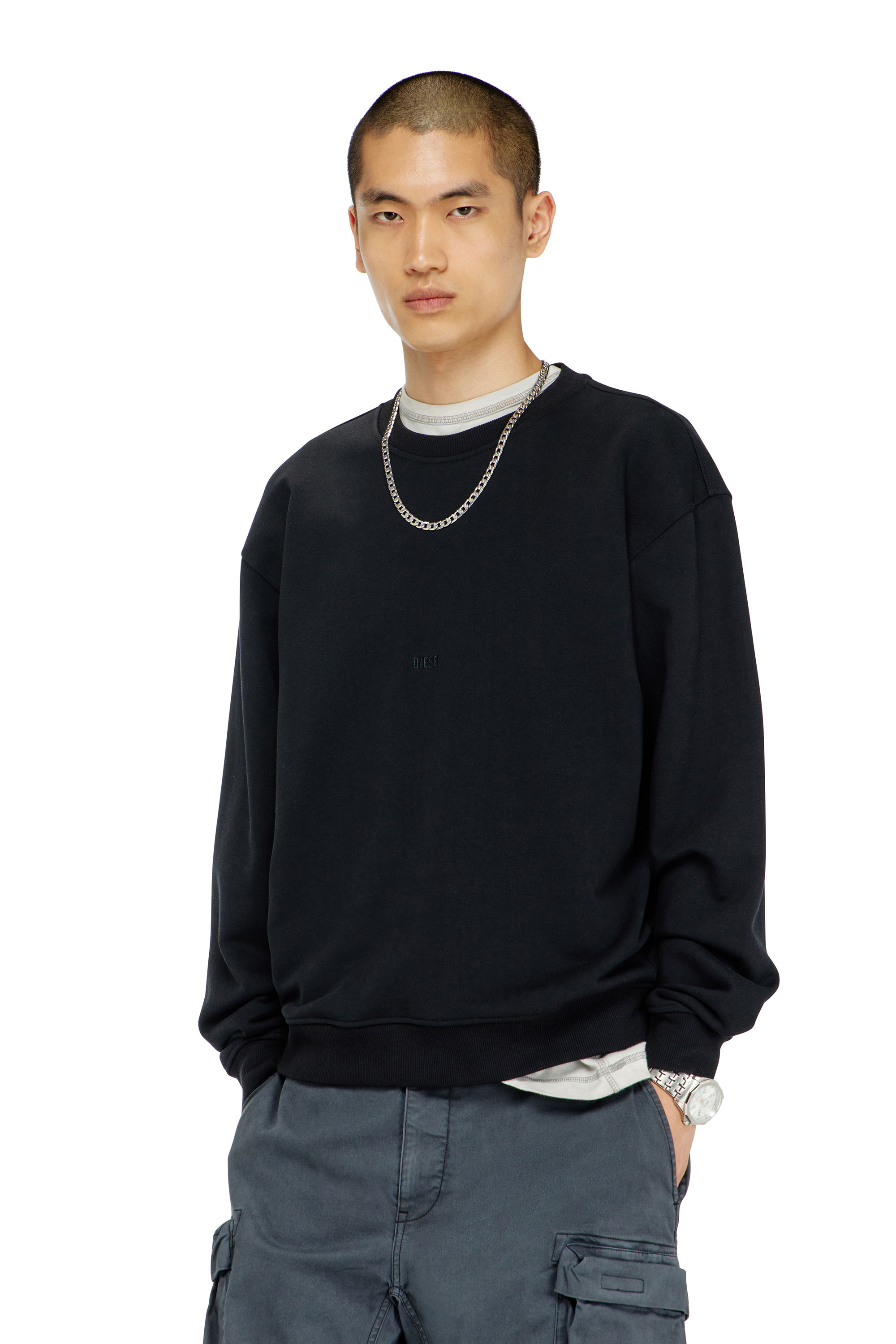 Diesel - S-NORM-AA5, Sweat-shirt en coton avec micro broderie logo Homme in ToBeDefined - 3