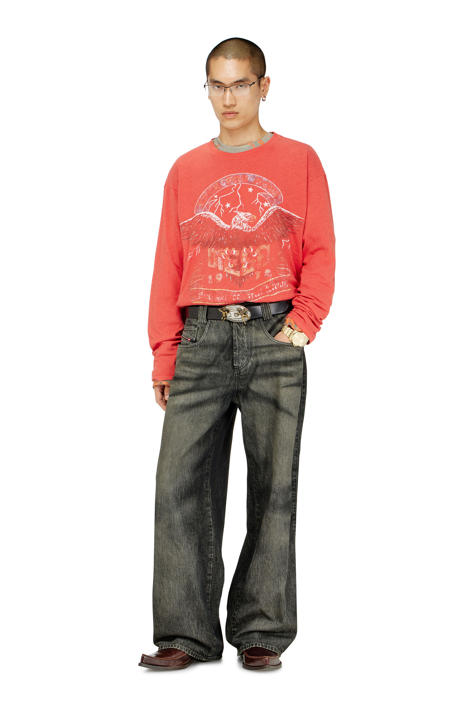 Diesel - T-GERI-LS, T-shirt &agrave; manches longues avec graphismes concert Homme in ToBeDefined - 1