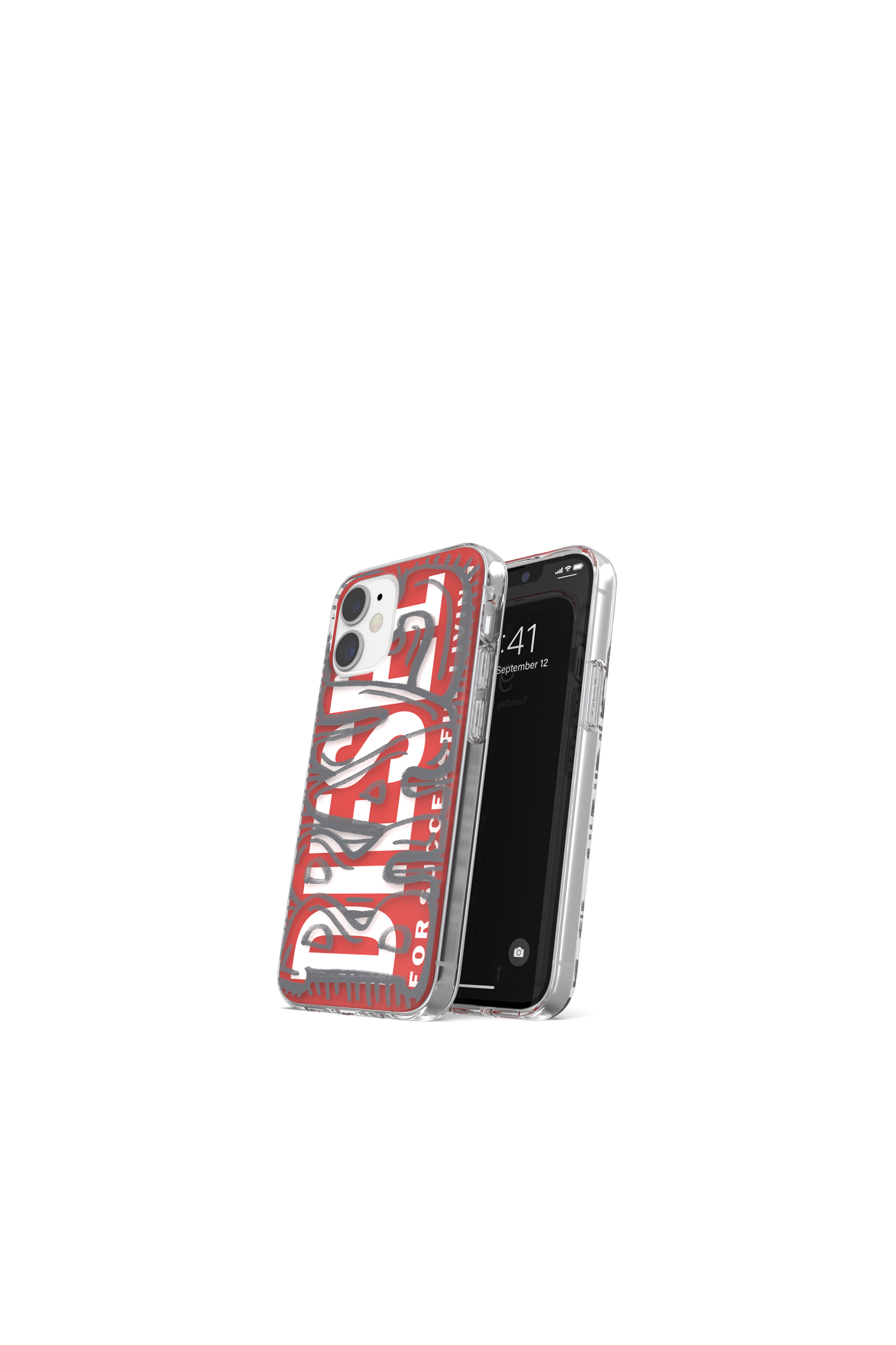 Diesel - 42566 STANDARD CASE, Coque en TPU ultra-léger pur iPhone 12 Mini Mixte in Rouge - 3