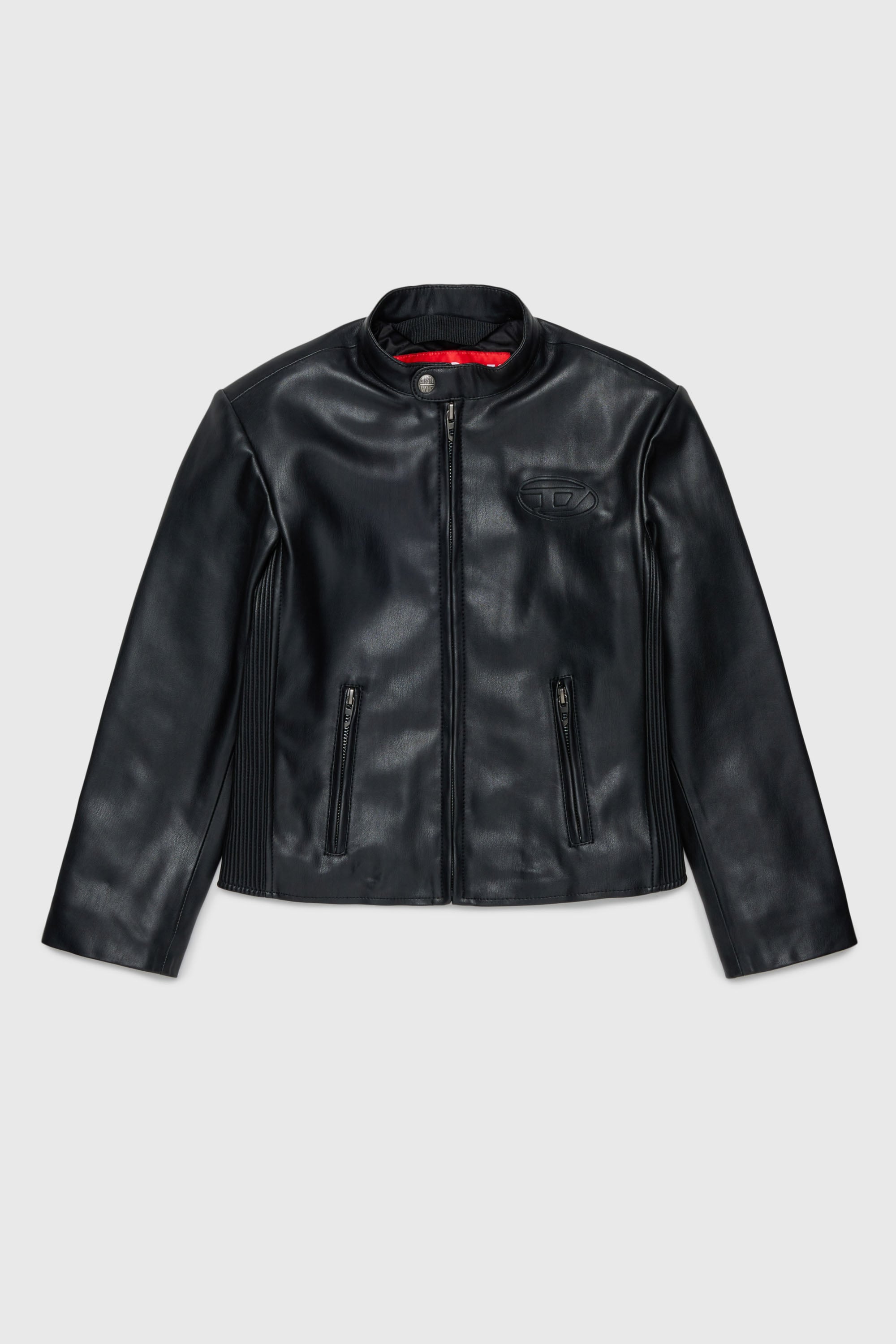 Diesel - JEMBY, Veste biker avec logo Oval D emboss&eacute; Homme in Noir - 1